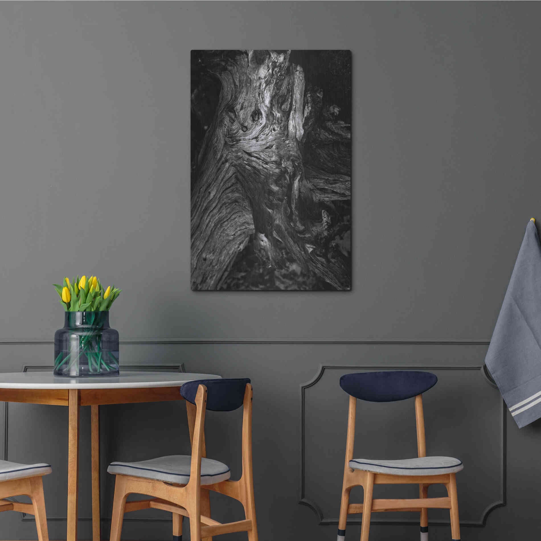 Luxe Metal Art 'Black Wood' by Design Fabrikken, Metal Wall Art,24x36