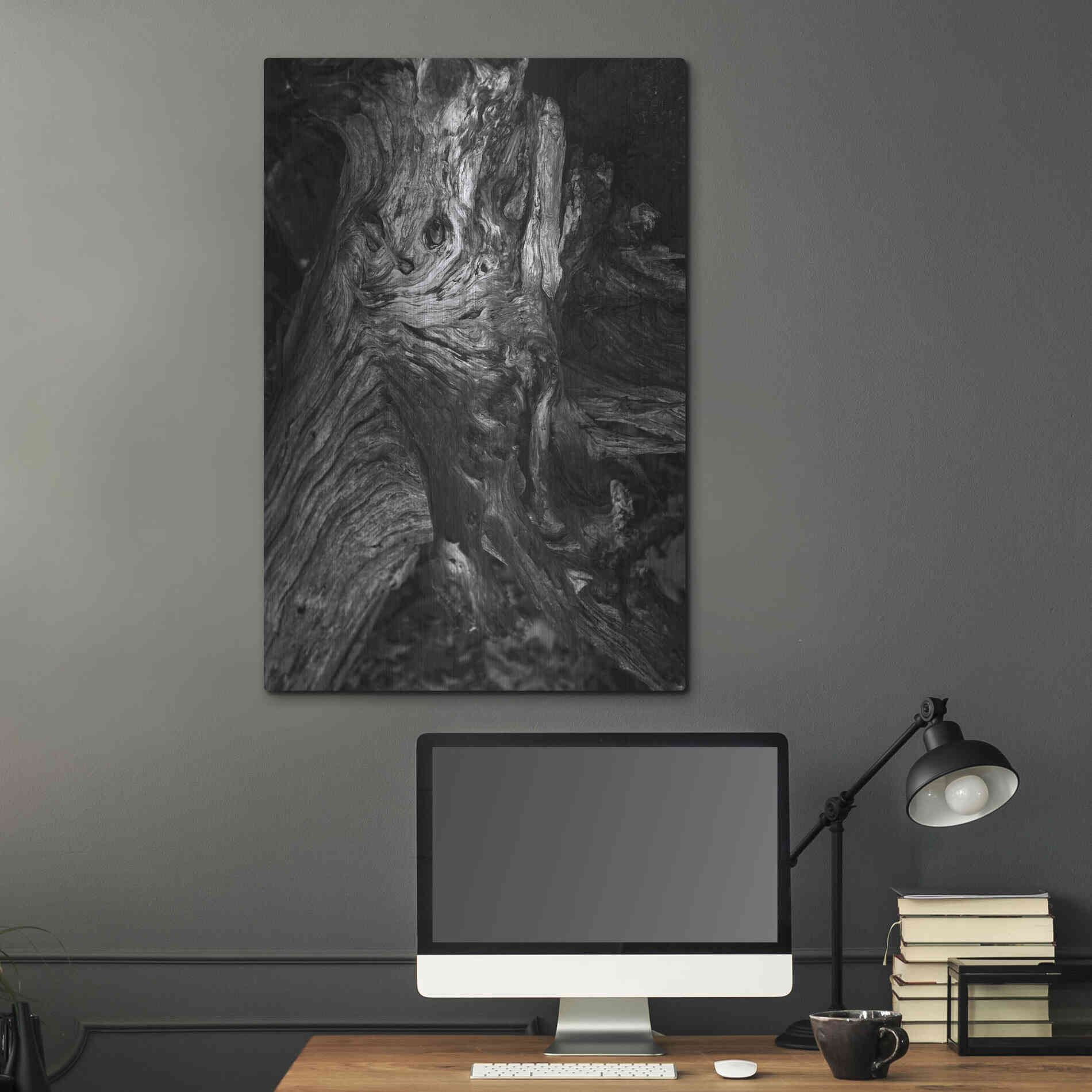 Luxe Metal Art 'Black Wood' by Design Fabrikken, Metal Wall Art,24x36