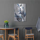 Luxe Metal Art 'Blue Leaves' by Design Fabrikken, Metal Wall Art,24x36