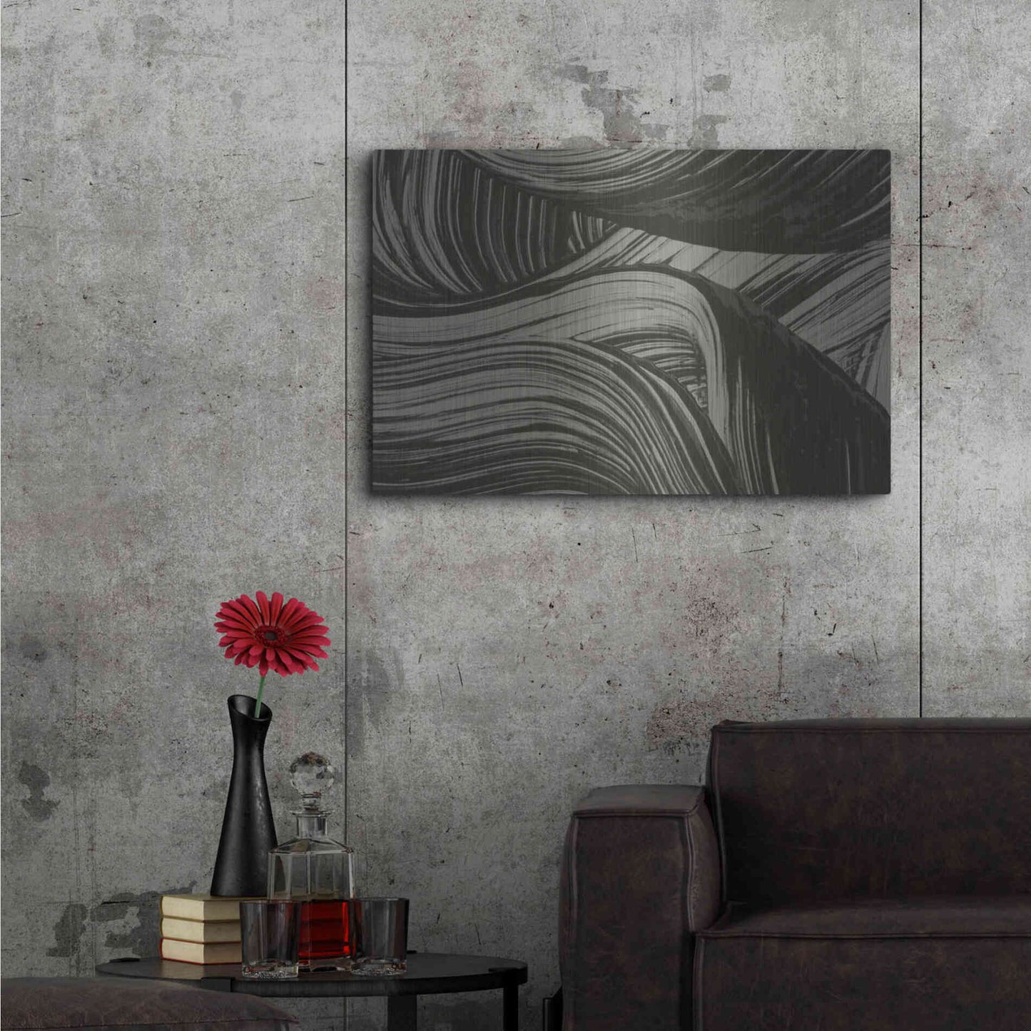 Luxe Metal Art 'Brushed 1' by Design Fabrikken, Metal Wall Art,36x24