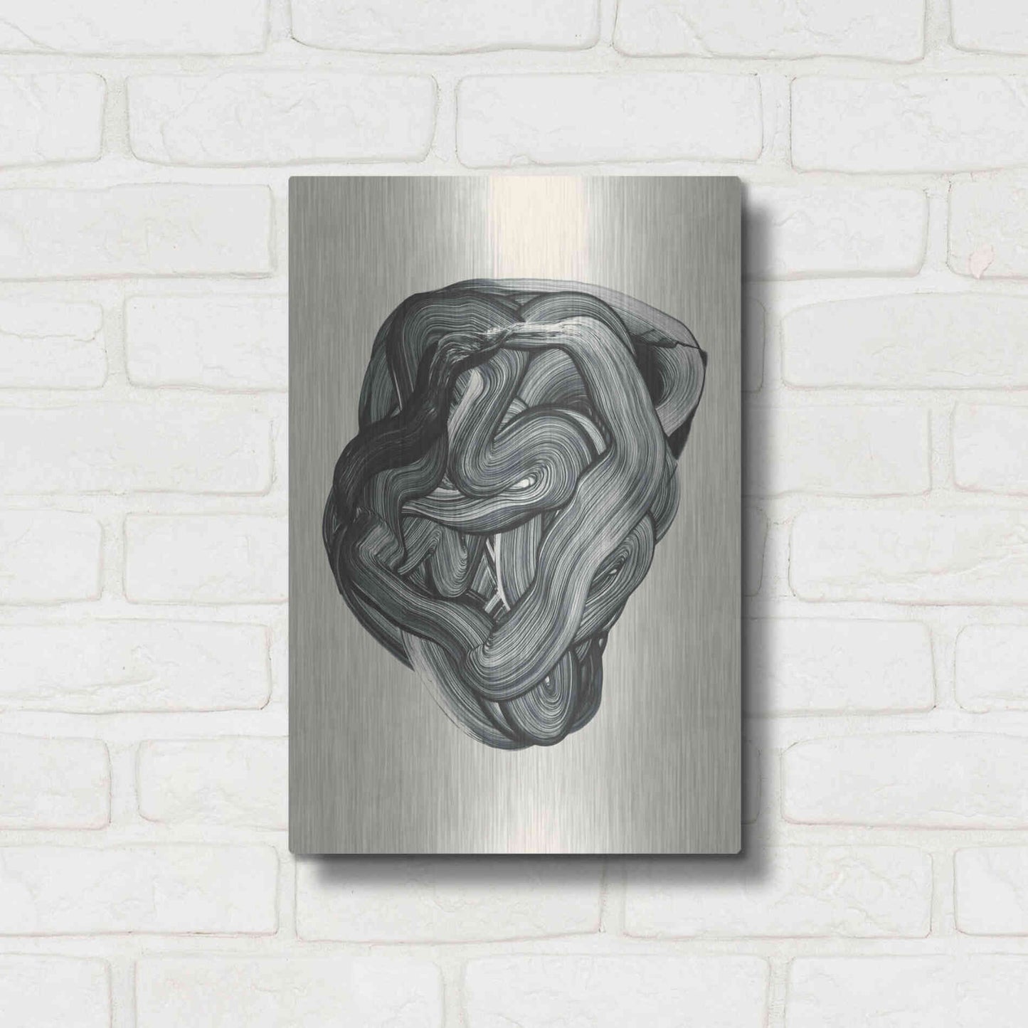 Luxe Metal Art 'Brushed 3' by Design Fabrikken, Metal Wall Art,12x16