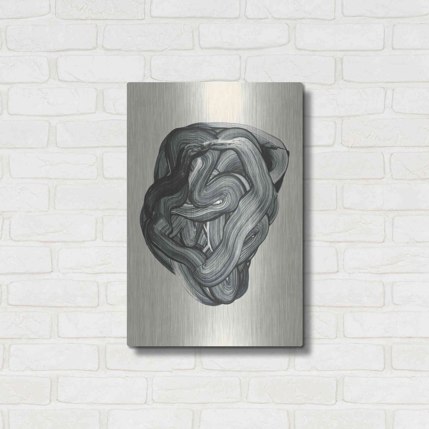 Luxe Metal Art 'Brushed 3' by Design Fabrikken, Metal Wall Art,16x24