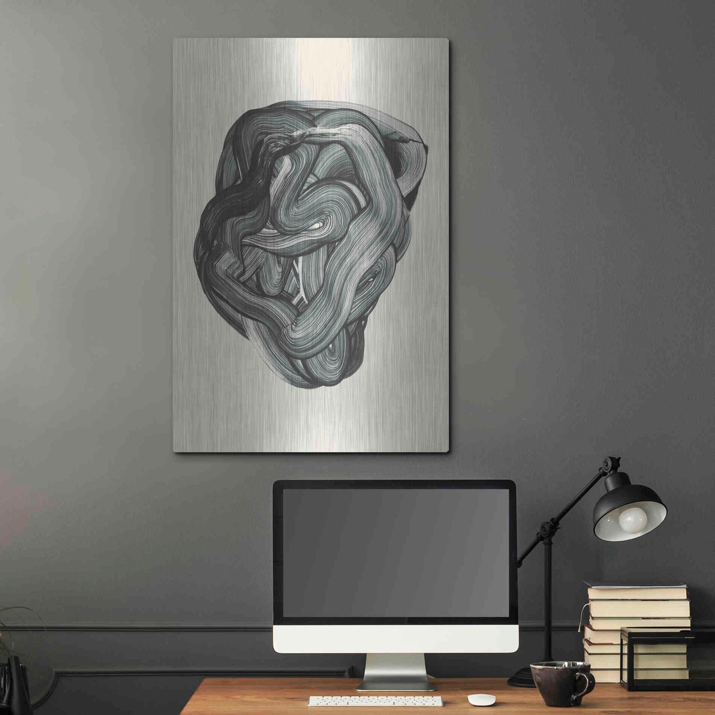 Luxe Metal Art 'Brushed 3' by Design Fabrikken, Metal Wall Art,24x36