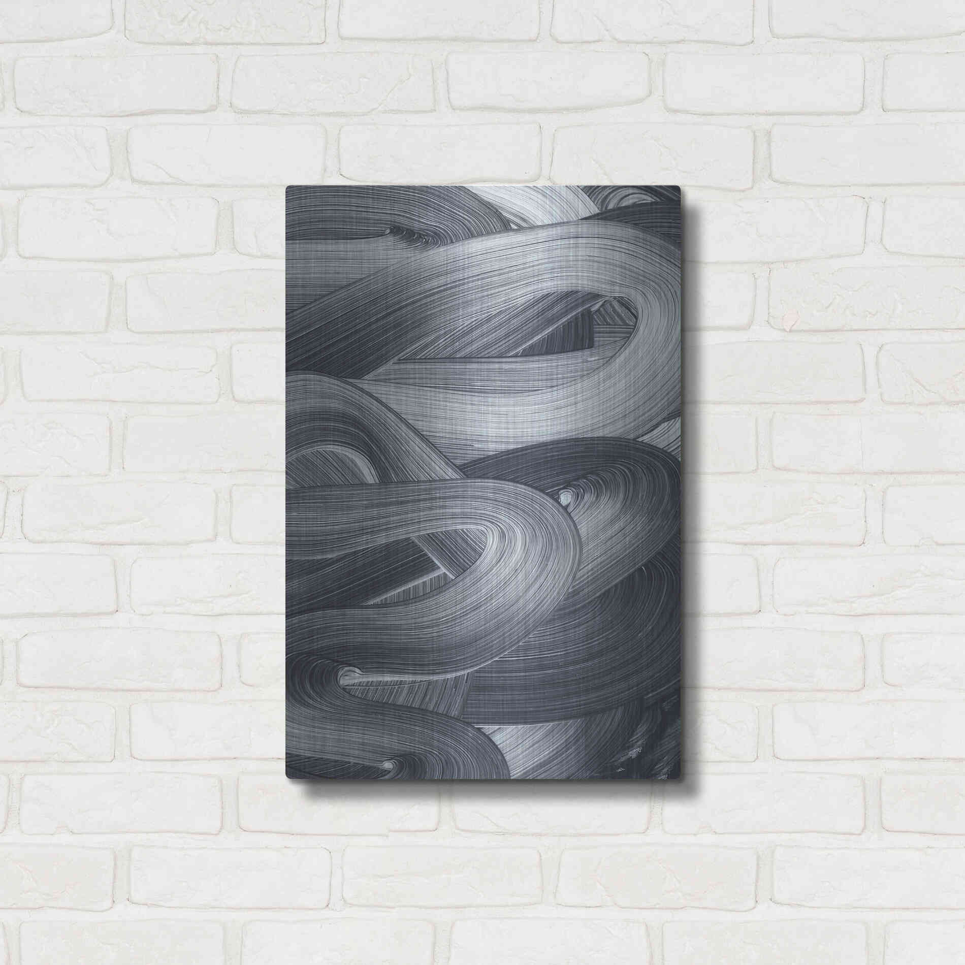 Luxe Metal Art 'Brushed 4' by Design Fabrikken, Metal Wall Art,16x24