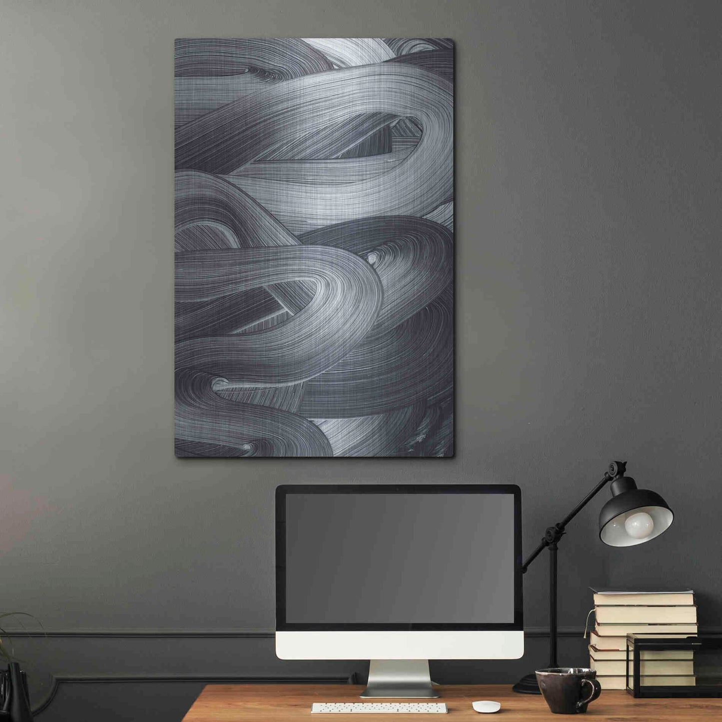 Luxe Metal Art 'Brushed 4' by Design Fabrikken, Metal Wall Art,24x36