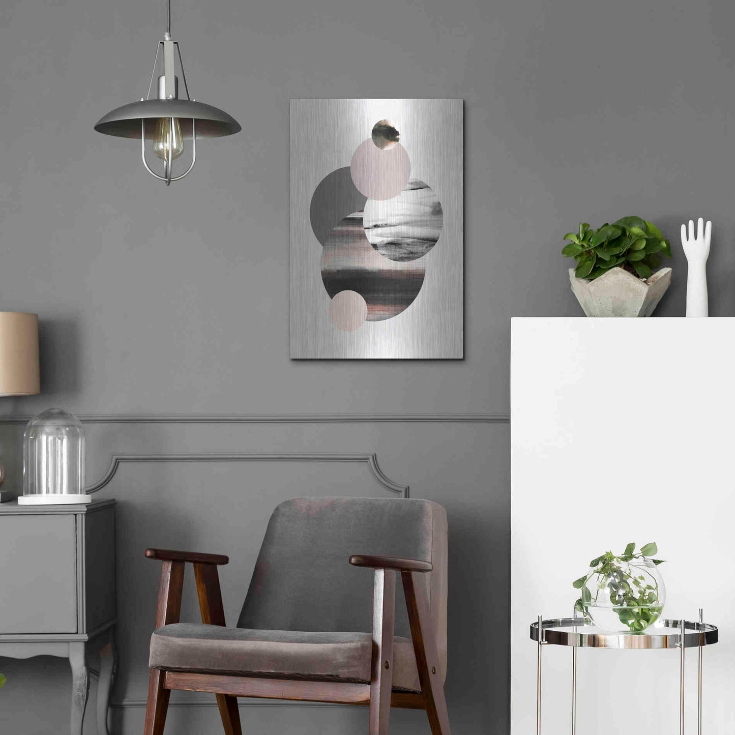 Luxe Metal Art 'Circles 1' by Design Fabrikken, Metal Wall Art,16x24