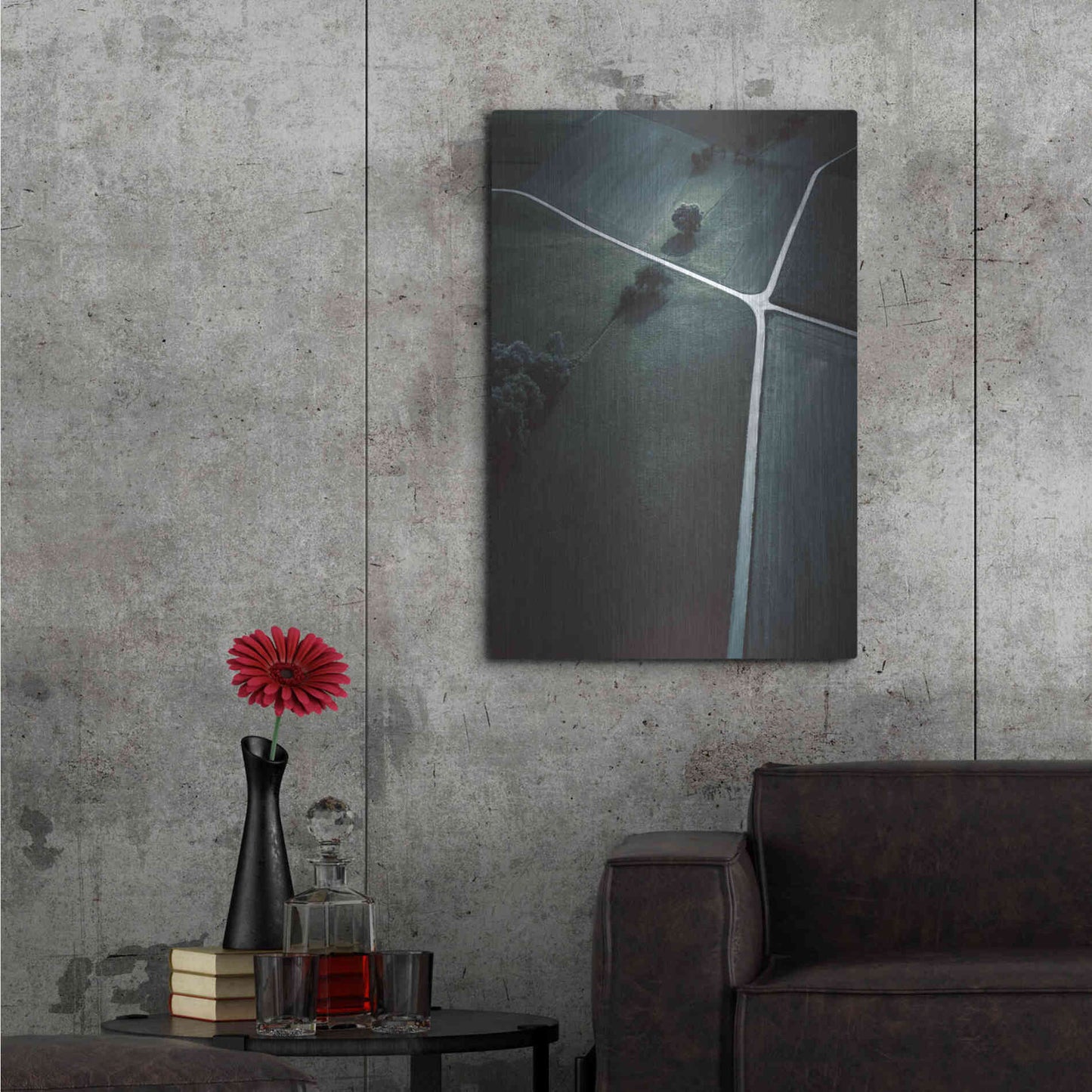 Luxe Metal Art 'Crossroads' by Design Fabrikken, Metal Wall Art,24x36
