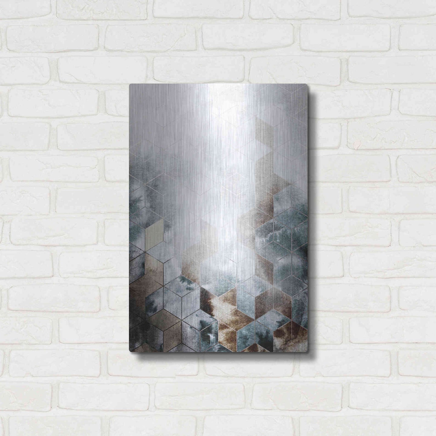 Luxe Metal Art 'Cubes Magic' by Design Fabrikken, Metal Wall Art,16x24