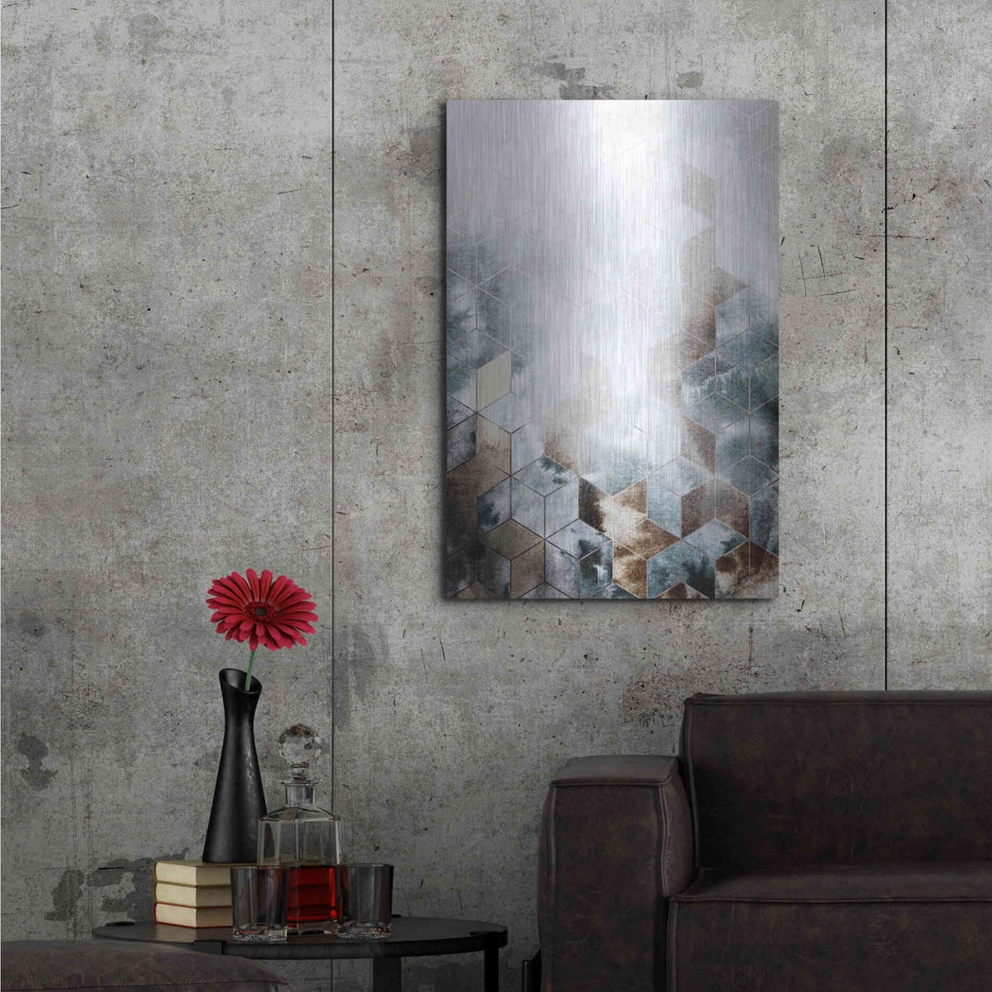 Luxe Metal Art 'Cubes Magic' by Design Fabrikken, Metal Wall Art,24x36