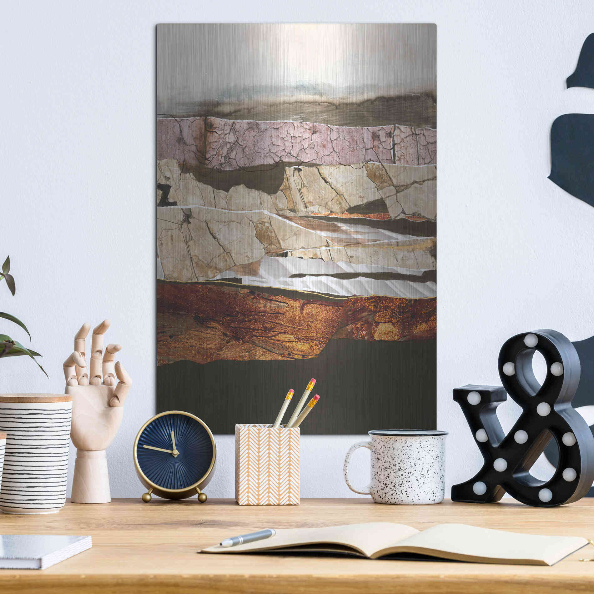 Luxe Metal Art 'Element Earth' by Design Fabrikken, Metal Wall Art,12x16