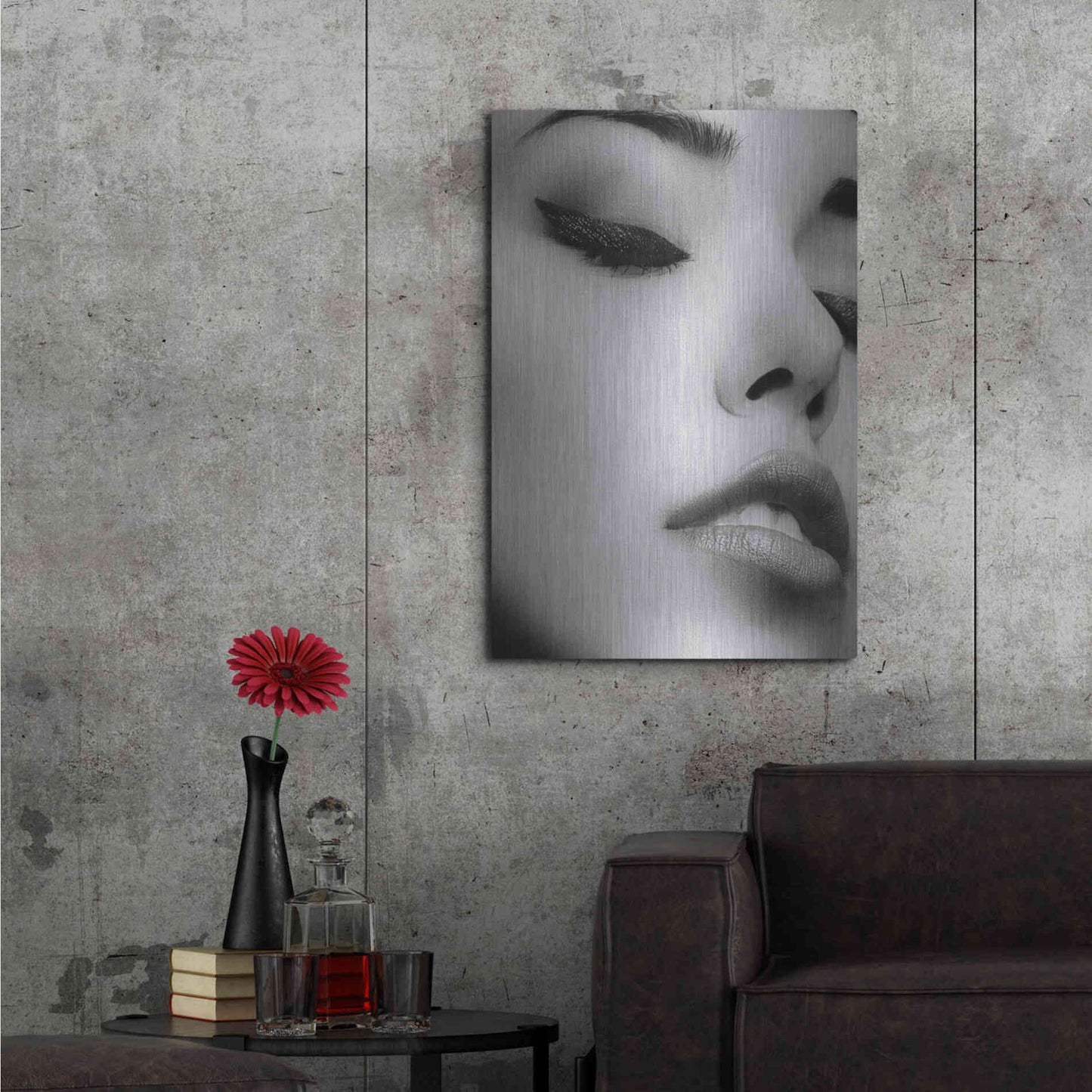 Luxe Metal Art 'Face 1' by Design Fabrikken, Metal Wall Art,24x36