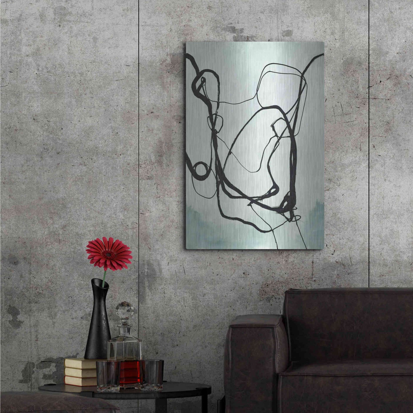 Luxe Metal Art 'Fine Line 2' by Design Fabrikken, Metal Wall Art,24x36
