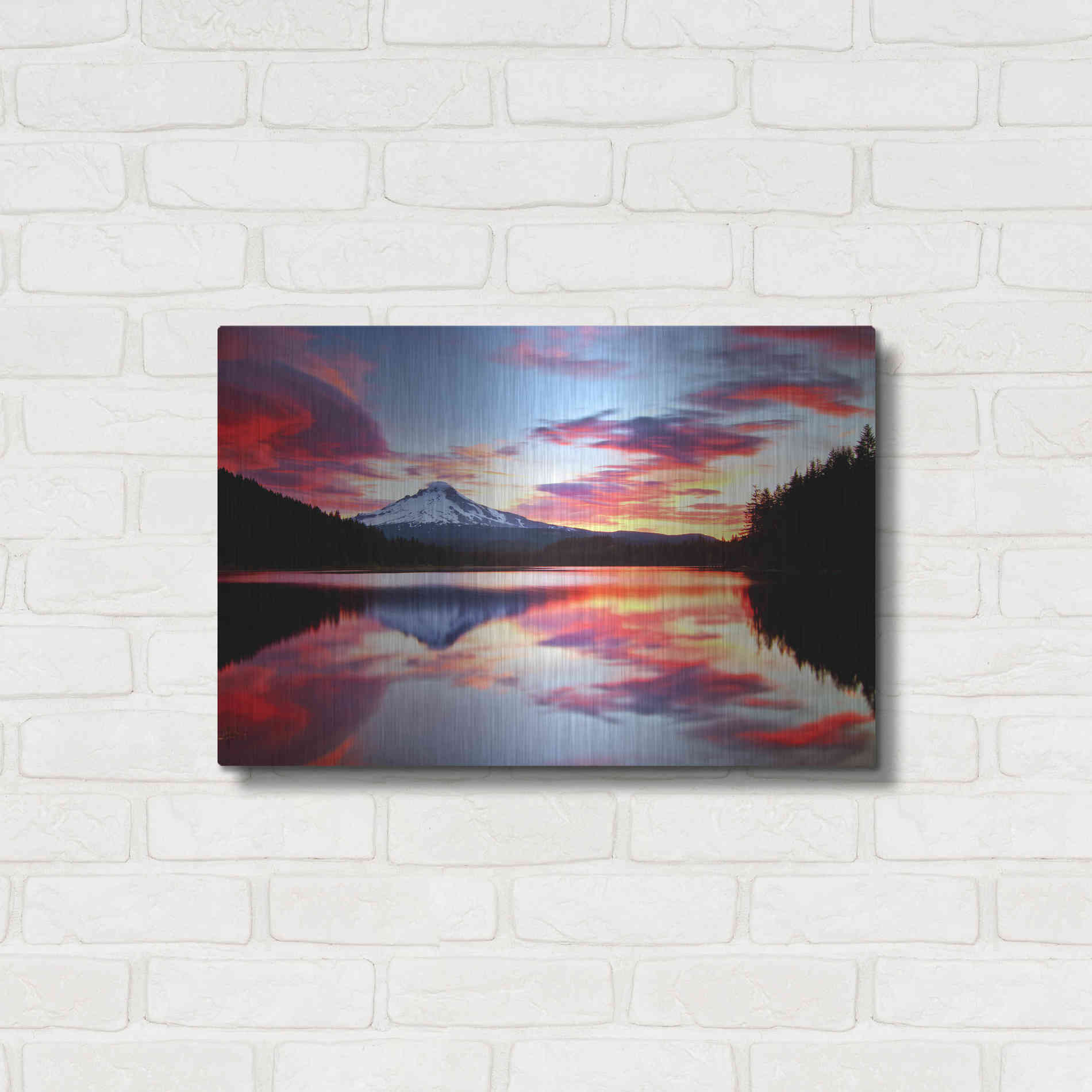Luxe Metal Art 'Sunrise on the Lake' by Darren White, Metal Wall Art,24x16