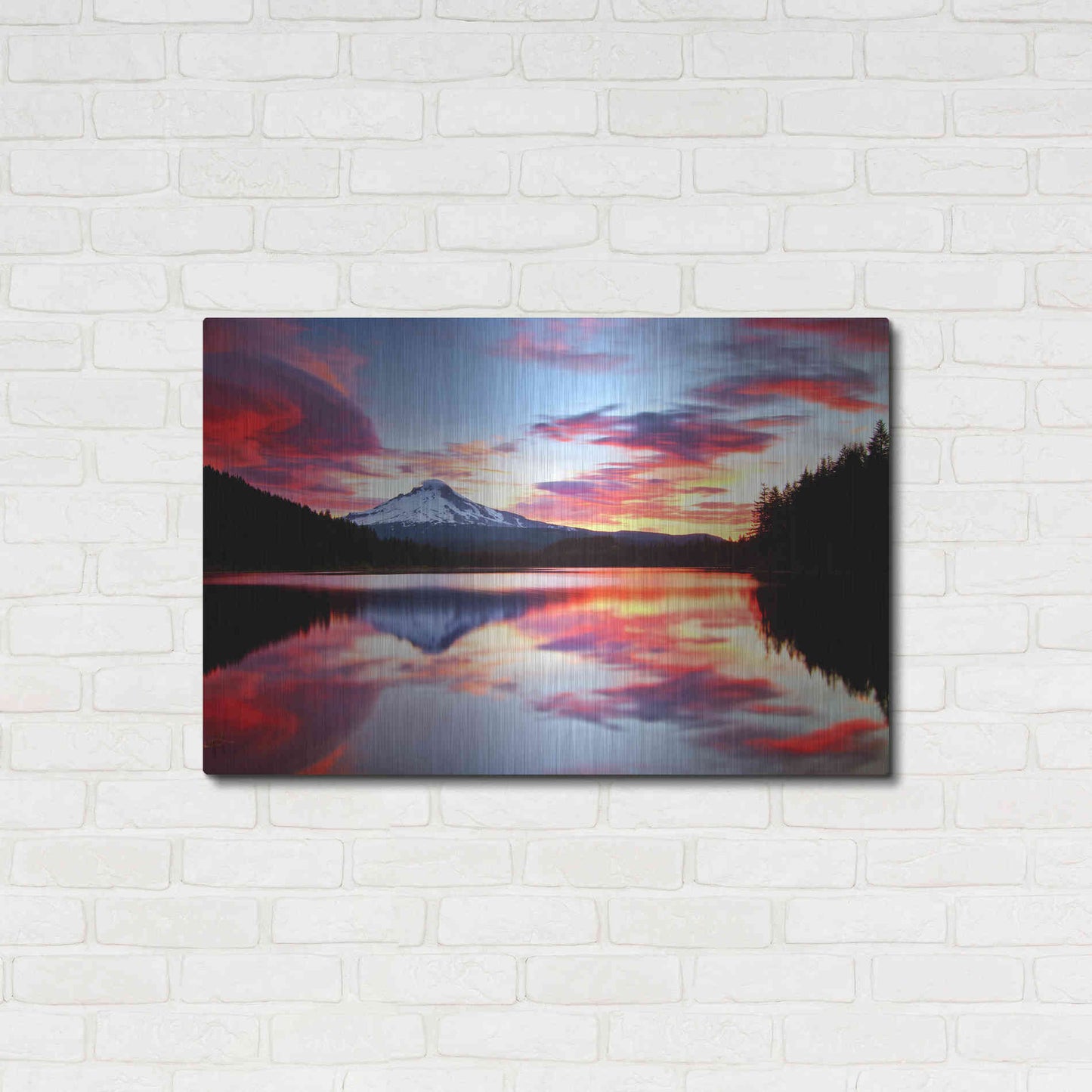 Luxe Metal Art 'Sunrise on the Lake' by Darren White, Metal Wall Art,36x24