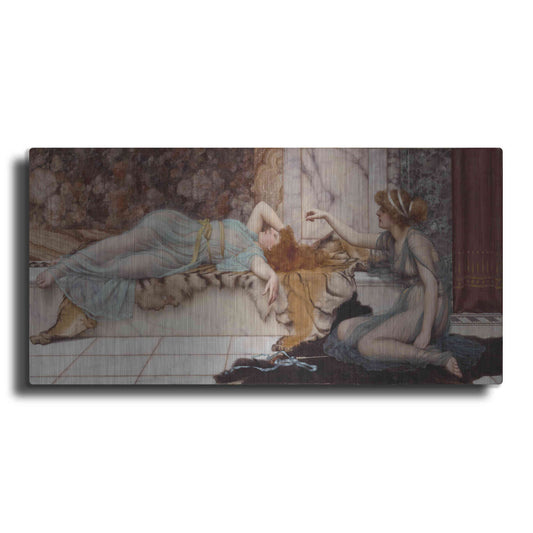 Luxe Metal Art 'Mischief and Repose' by John William Godward, Metal Wall Art
