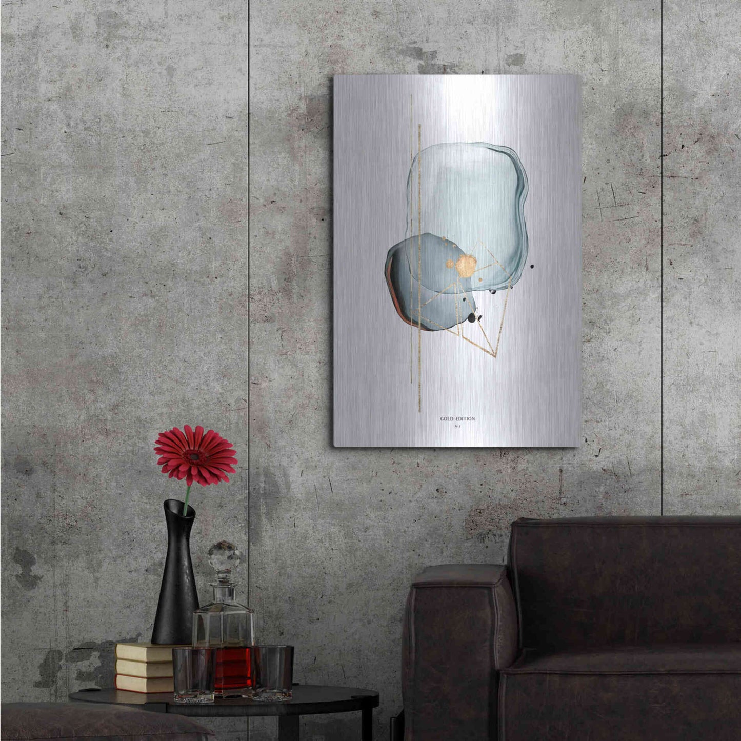 Luxe Metal Art 'Gold Edition No 1' by Design Fabrikken, Metal Wall Art,24x36