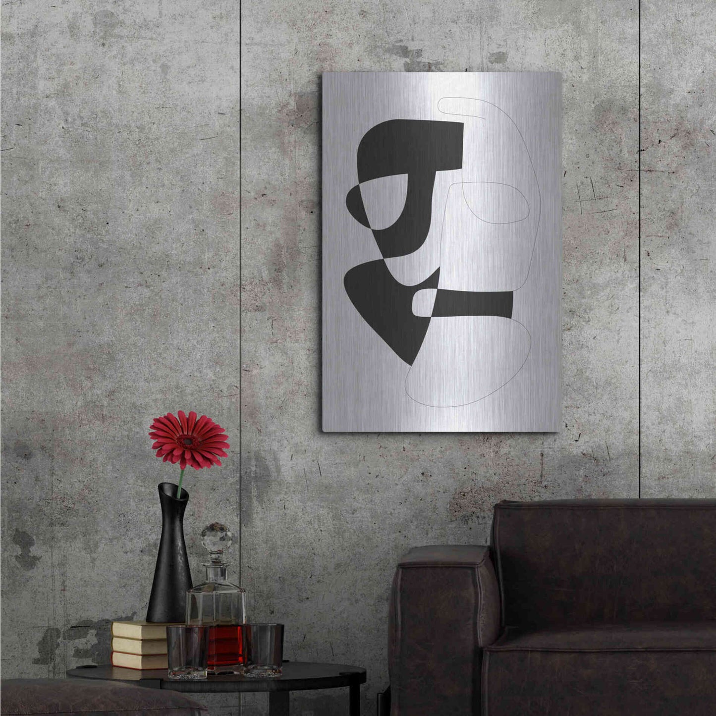 Luxe Metal Art 'Graphical 3' by Design Fabrikken, Metal Wall Art,24x36