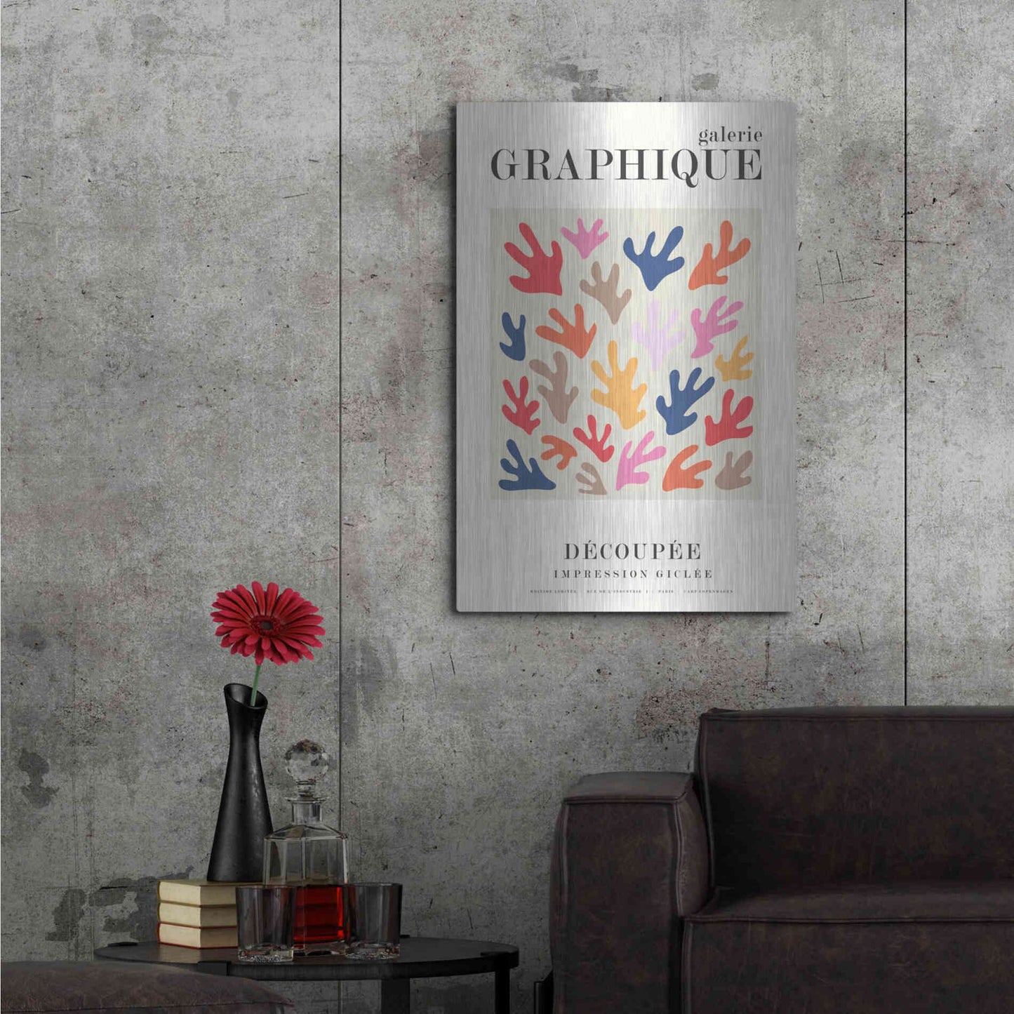 Luxe Metal Art 'Graphique 12' by Design Fabrikken, Metal Wall Art,24x36