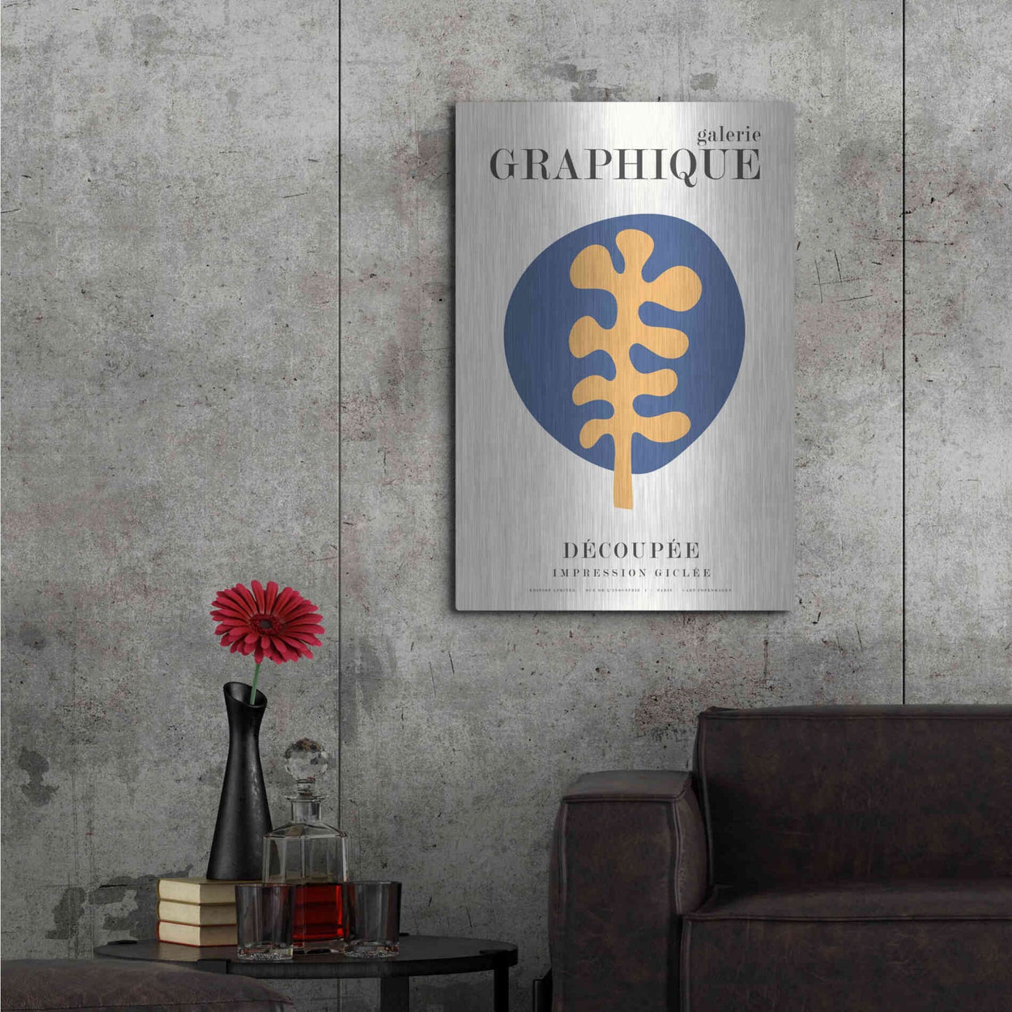 Luxe Metal Art 'Graphique 7' by Design Fabrikken, Metal Wall Art,24x36