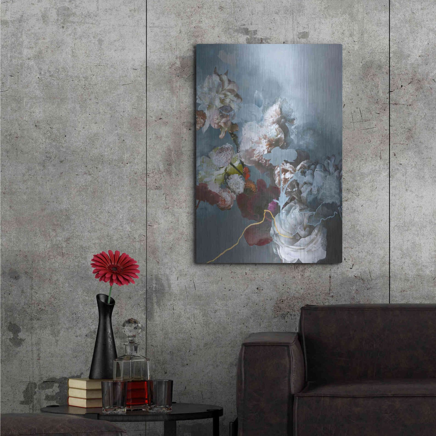 Luxe Metal Art 'Haute Couture Blue' by Design Fabrikken, Metal Wall Art,24x36