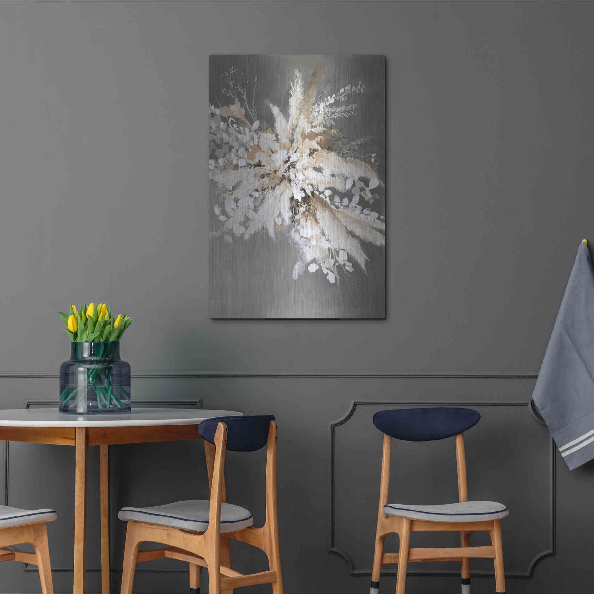 Luxe Metal Art 'Light Leaves 1' by Design Fabrikken, Metal Wall Art,24x36