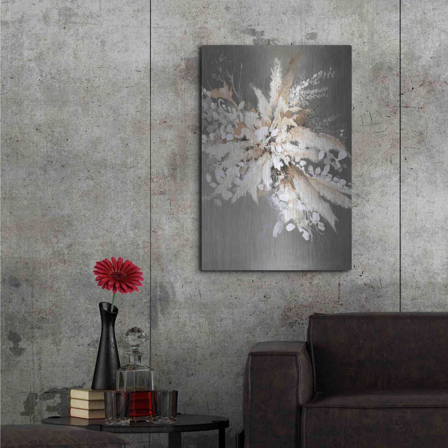 Luxe Metal Art 'Light Leaves 1' by Design Fabrikken, Metal Wall Art,24x36