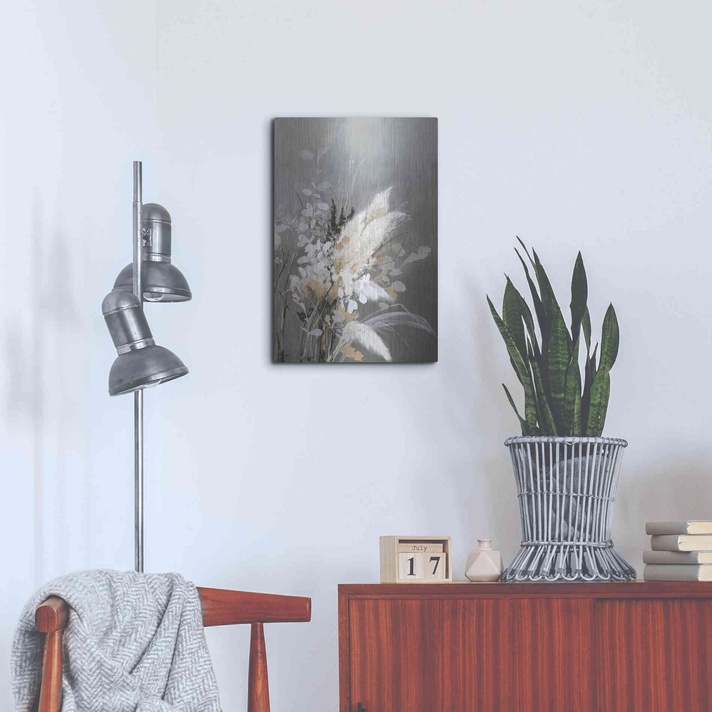 Luxe Metal Art 'Light Leaves 2' by Design Fabrikken, Metal Wall Art,16x24