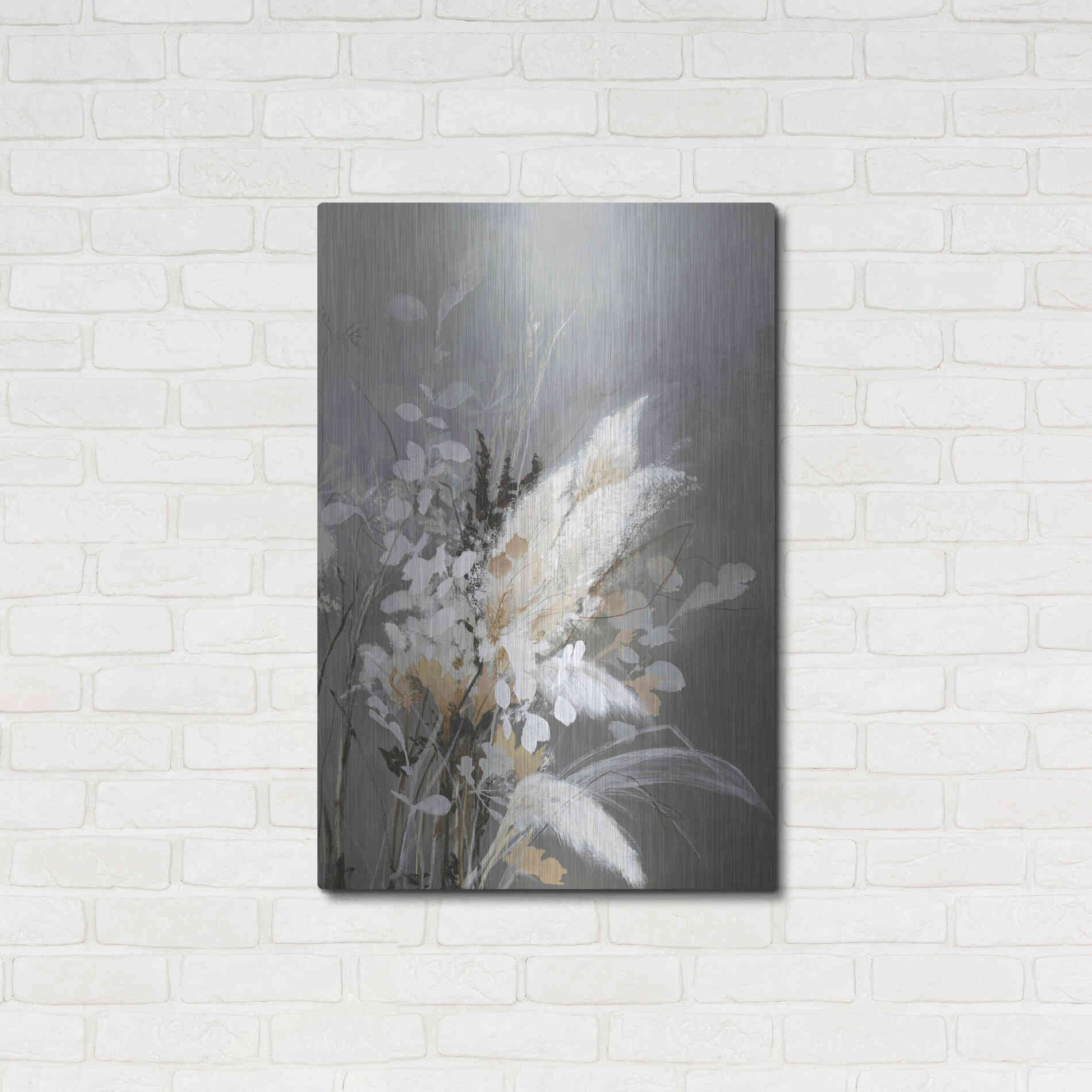 Luxe Metal Art 'Light Leaves 2' by Design Fabrikken, Metal Wall Art,24x36