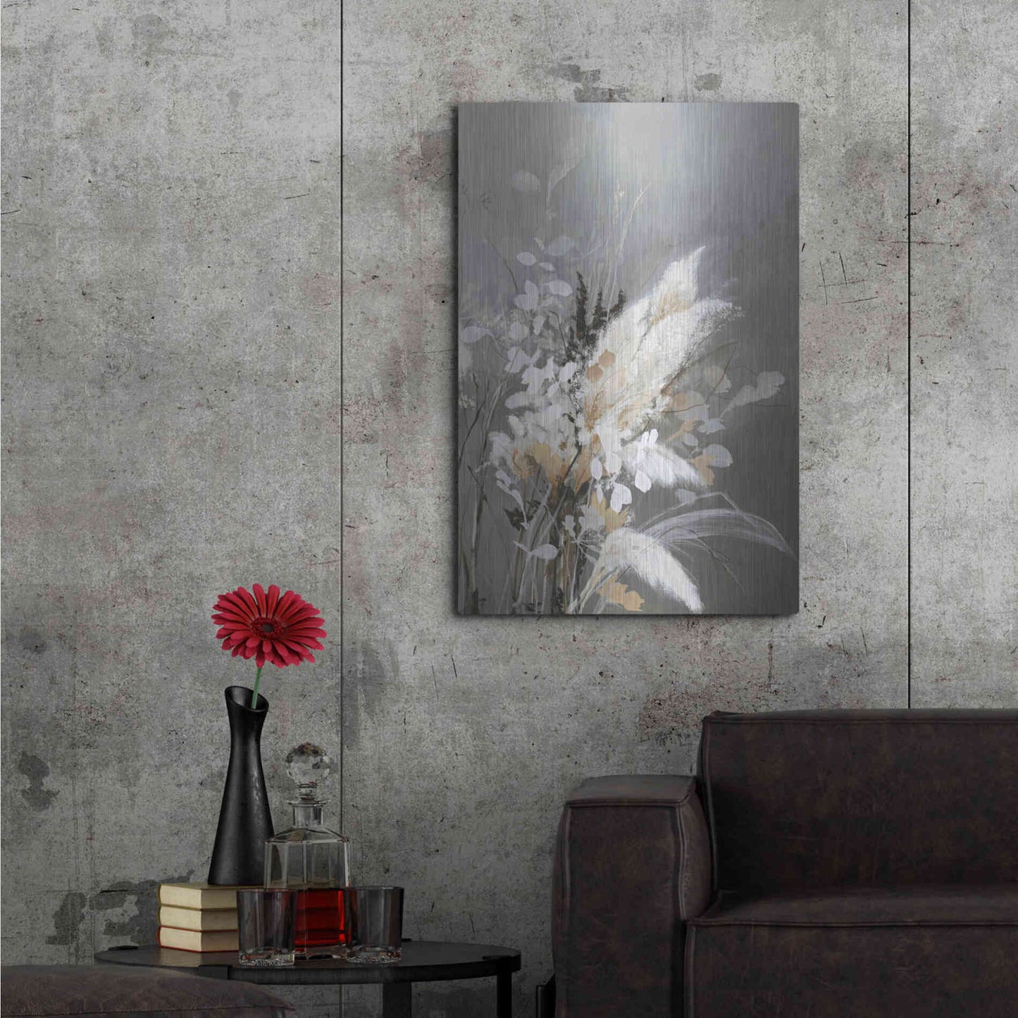 Luxe Metal Art 'Light Leaves 2' by Design Fabrikken, Metal Wall Art,24x36