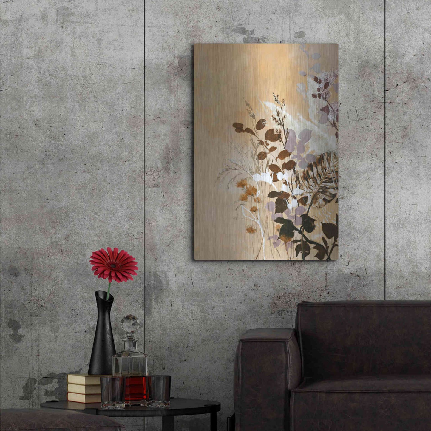 Luxe Metal Art 'Light Leaves 6' by Design Fabrikken, Metal Wall Art,24x36