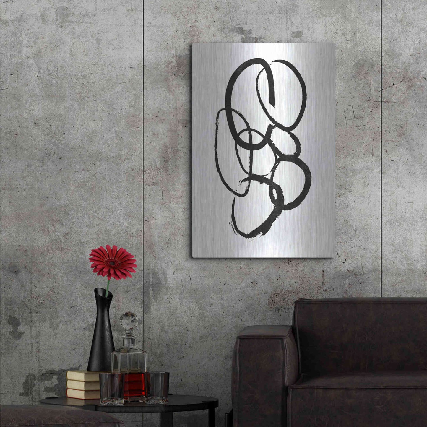 Luxe Metal Art 'Linked 1' by Design Fabrikken, Metal Wall Art,24x36