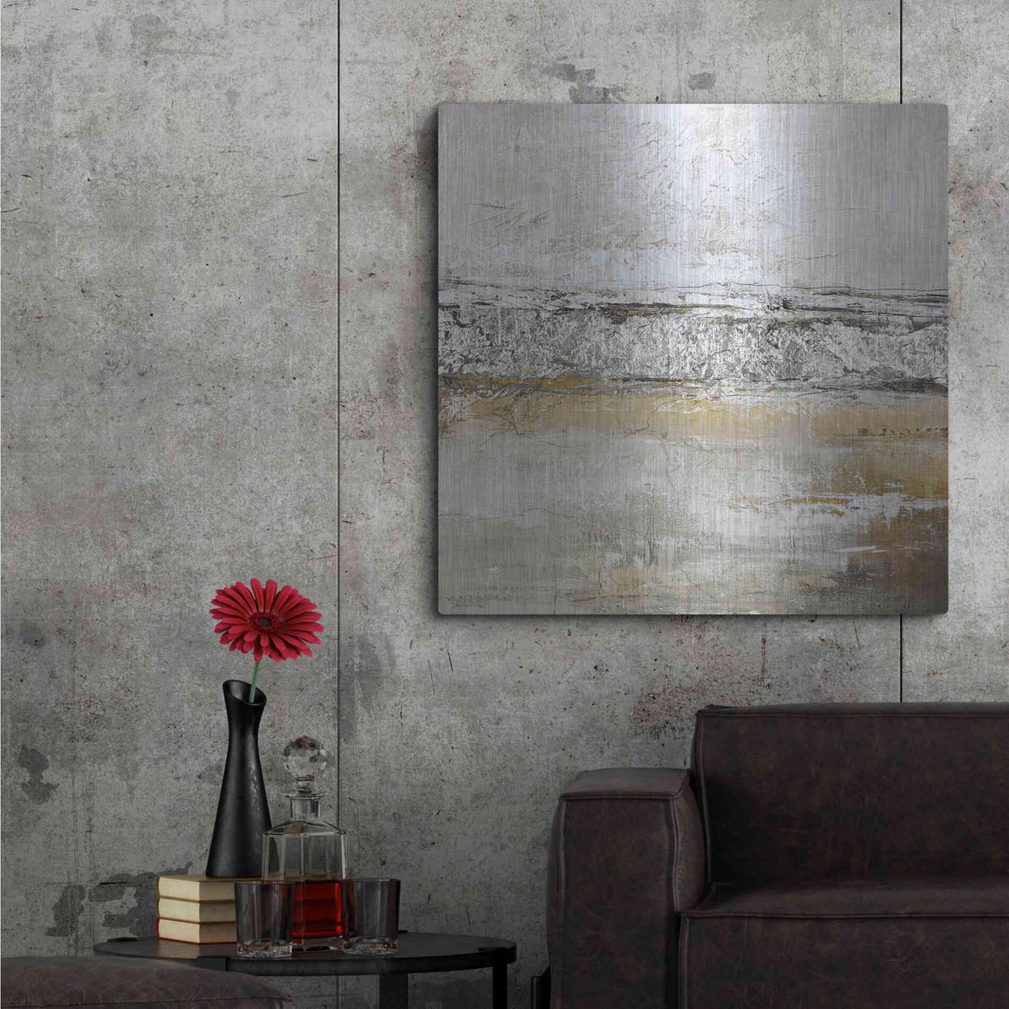 Luxe Metal Art 'Low Limit Silver' by Design Fabrikken, Metal Wall Art,36x36