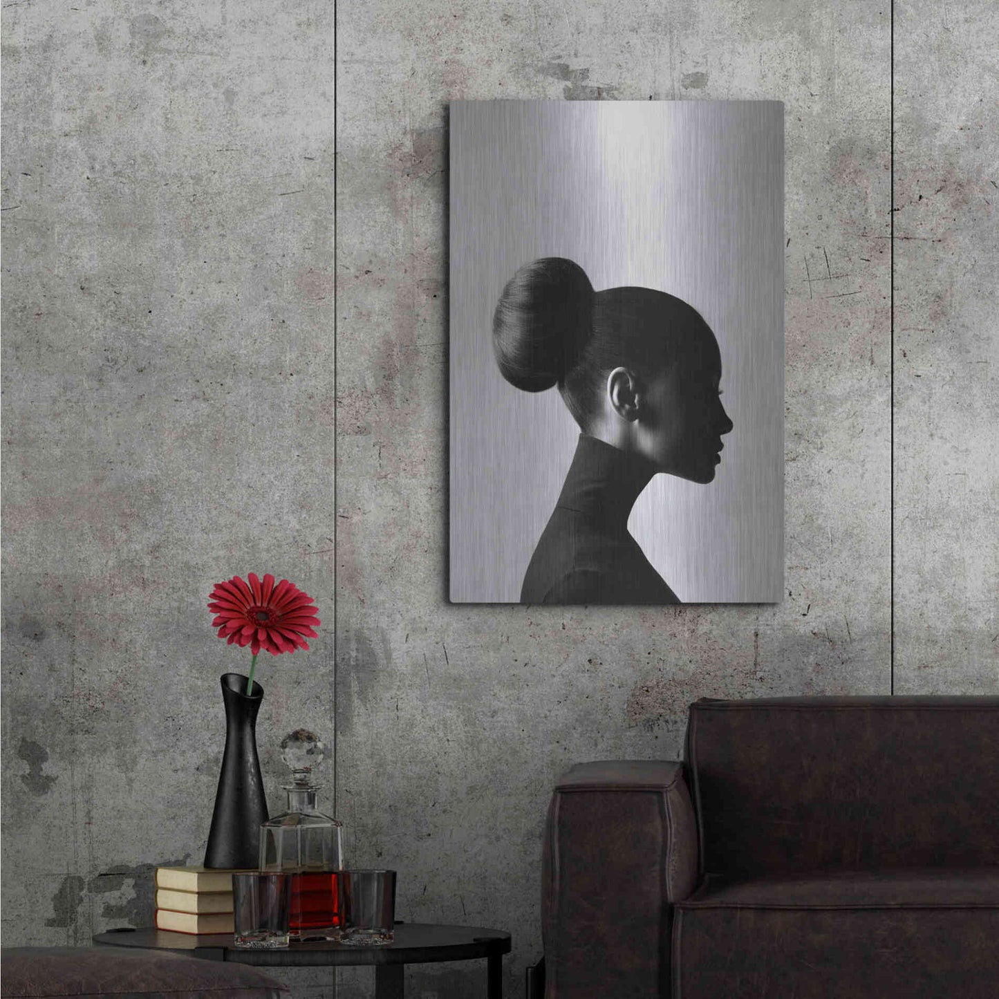 Luxe Metal Art 'Neck Up' by Design Fabrikken, Metal Wall Art,24x36