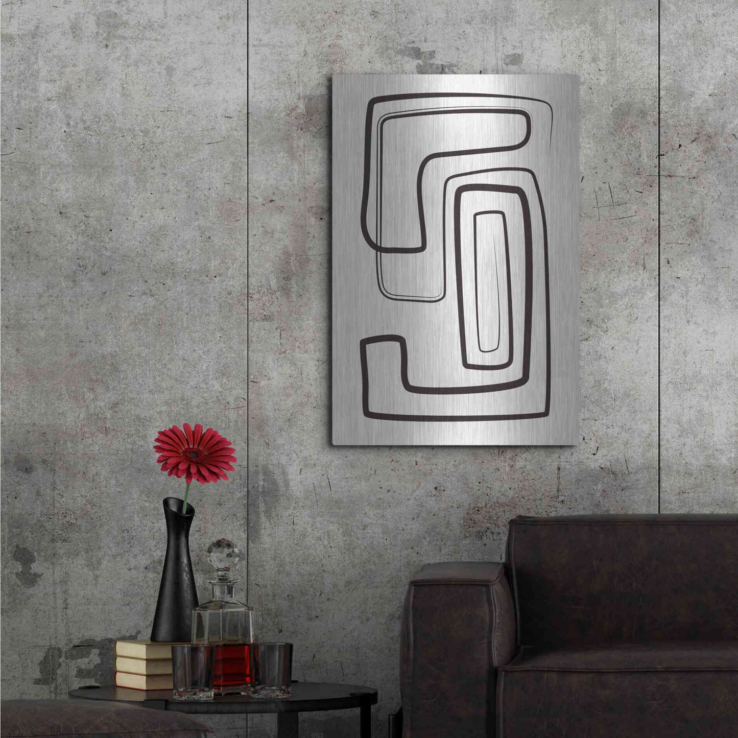 Luxe Metal Art 'Oneliners-2' by Design Fabrikken, Metal Wall Art,24x36