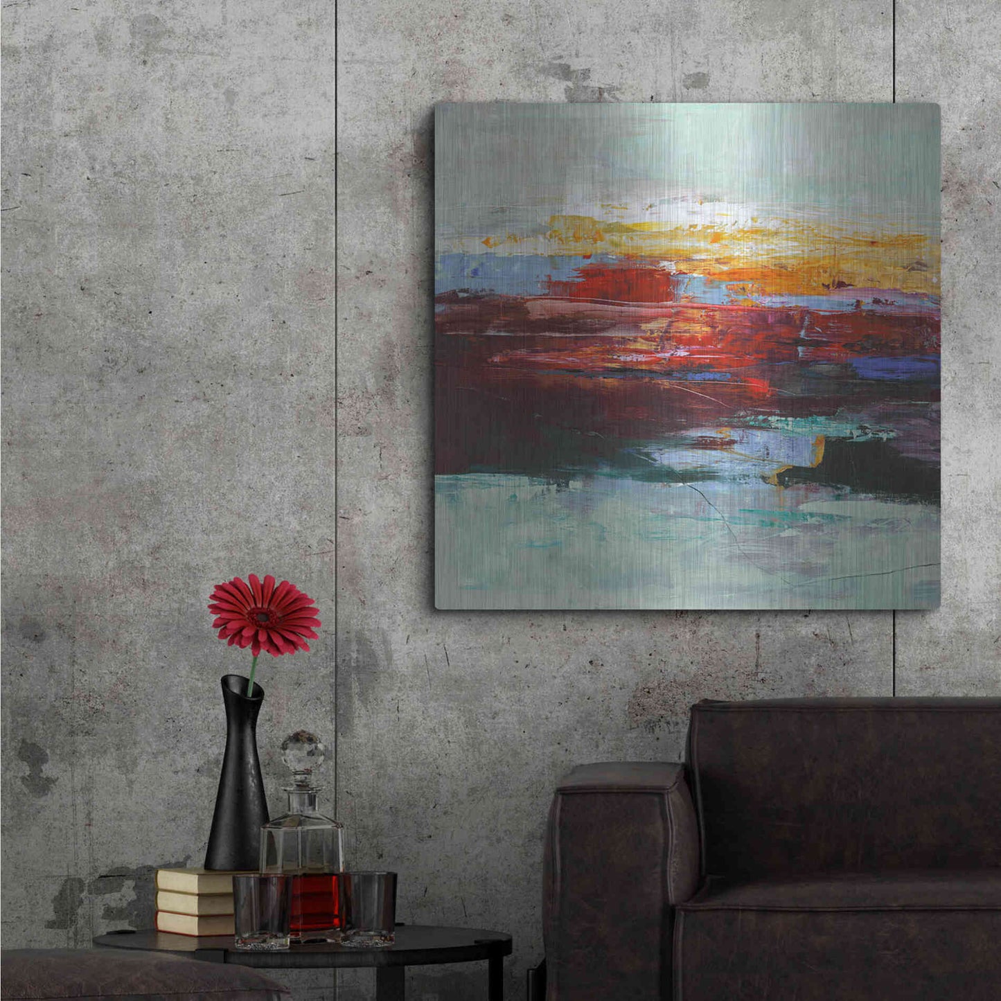 Luxe Metal Art 'Out of Dark' by Design Fabrikken, Metal Wall Art,36x36