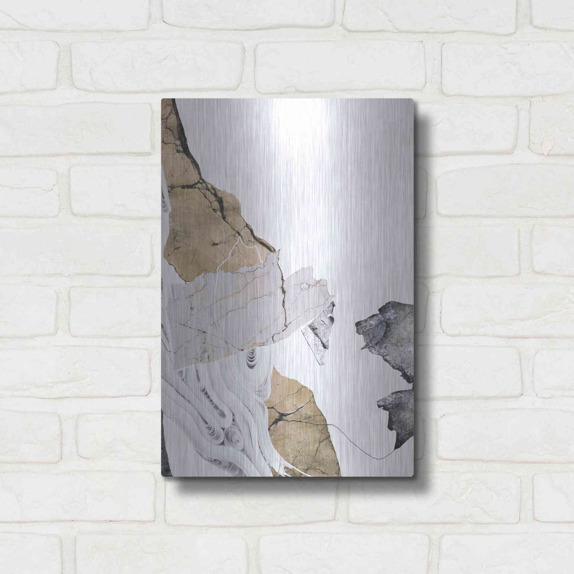 Luxe Metal Art 'Paper Look 2' by Design Fabrikken, Metal Wall Art,12x16