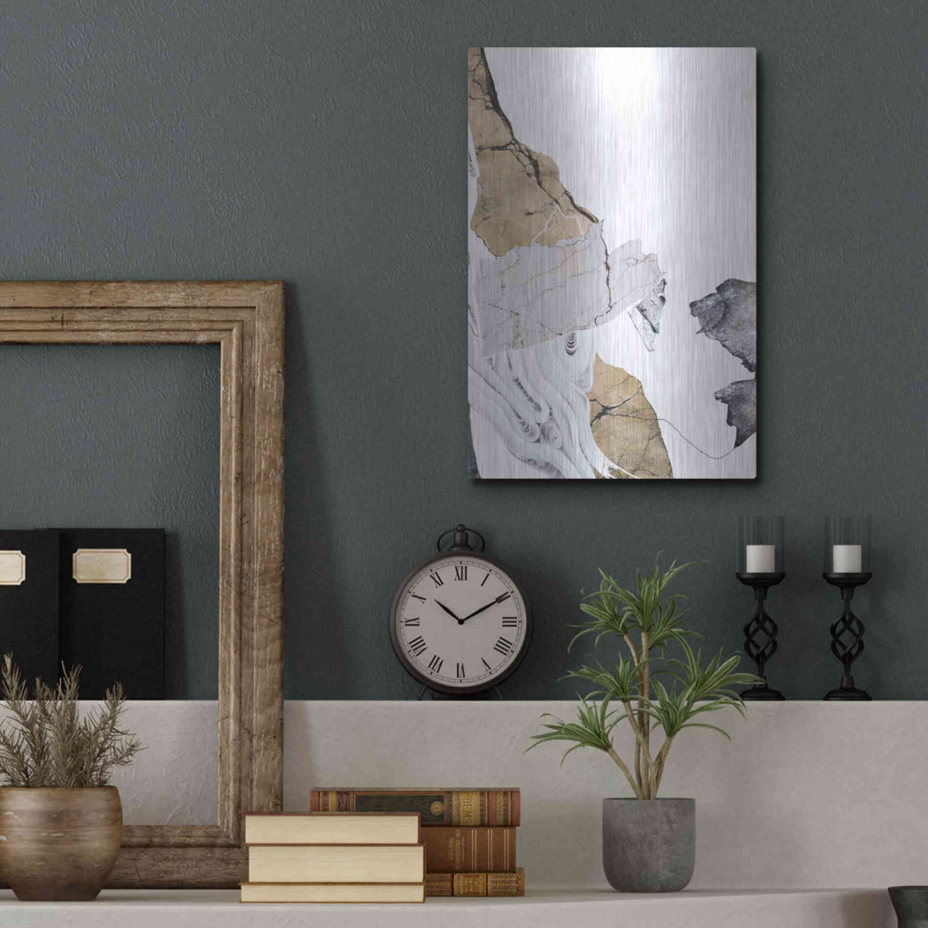 Luxe Metal Art 'Paper Look 2' by Design Fabrikken, Metal Wall Art,12x16