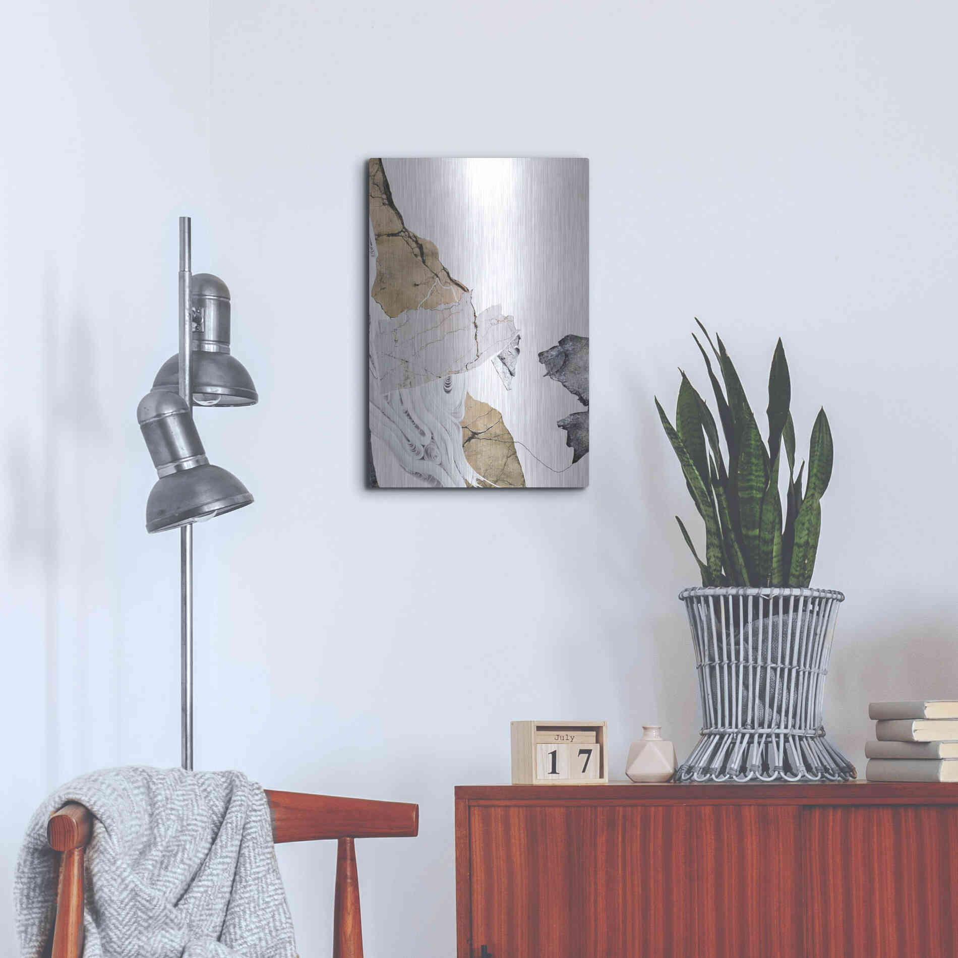 Luxe Metal Art 'Paper Look 2' by Design Fabrikken, Metal Wall Art,16x24