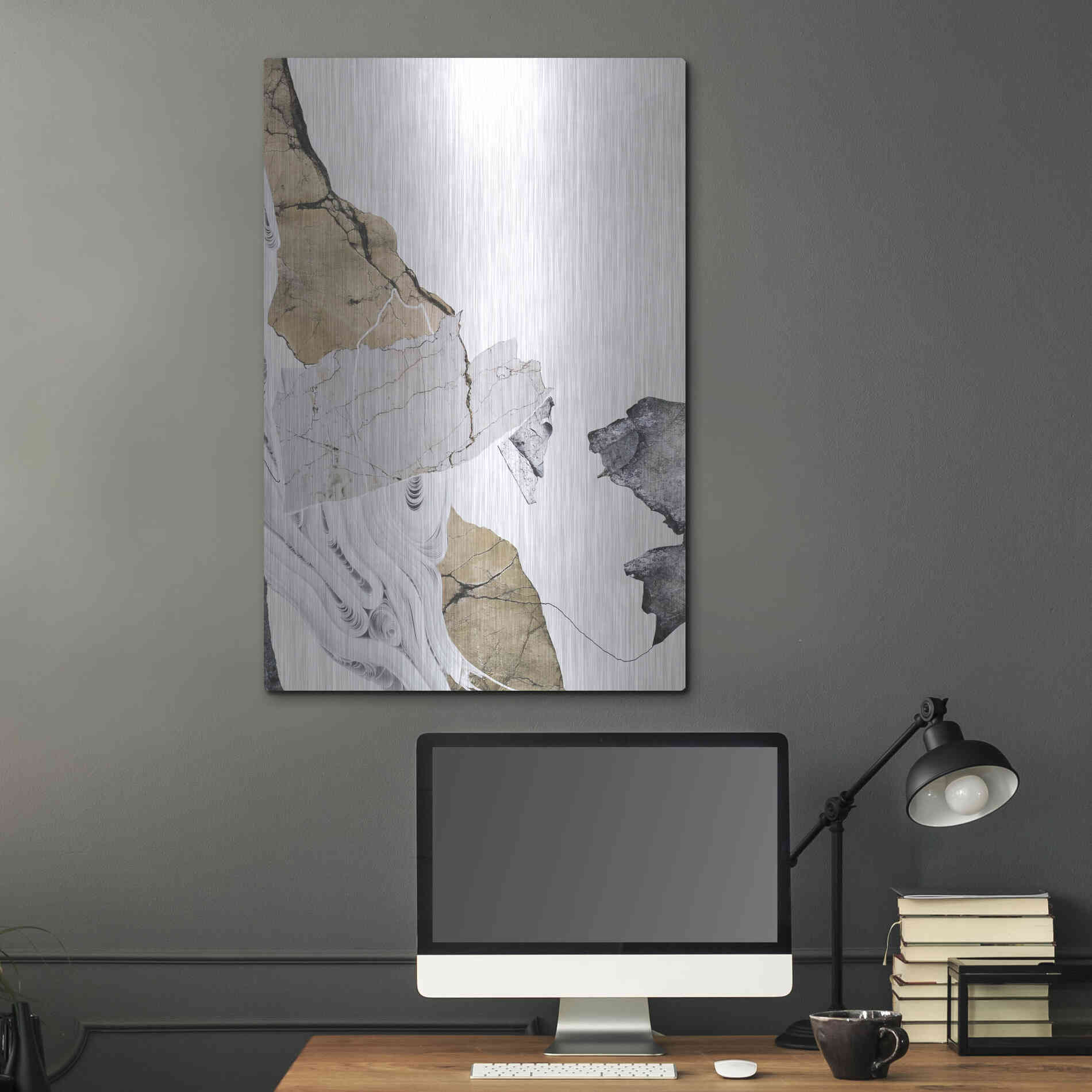 Luxe Metal Art 'Paper Look 2' by Design Fabrikken, Metal Wall Art,24x36
