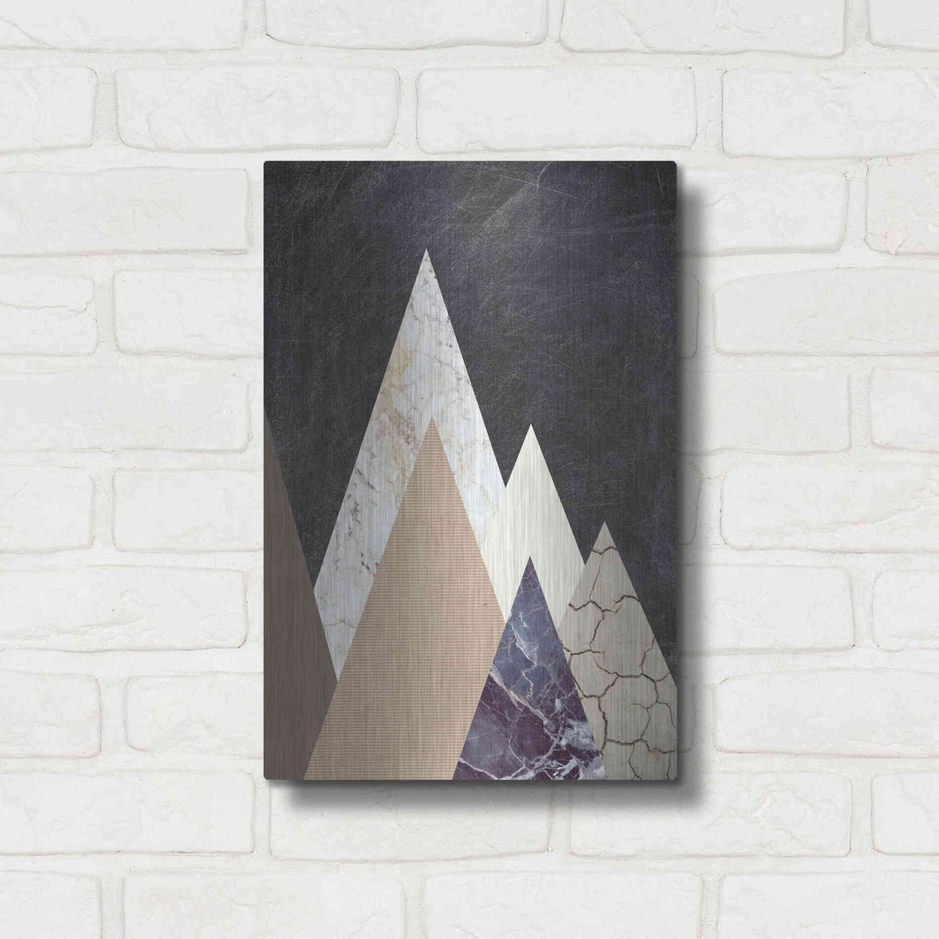 Luxe Metal Art 'Peaks 2' by Design Fabrikken, Metal Wall Art,12x16