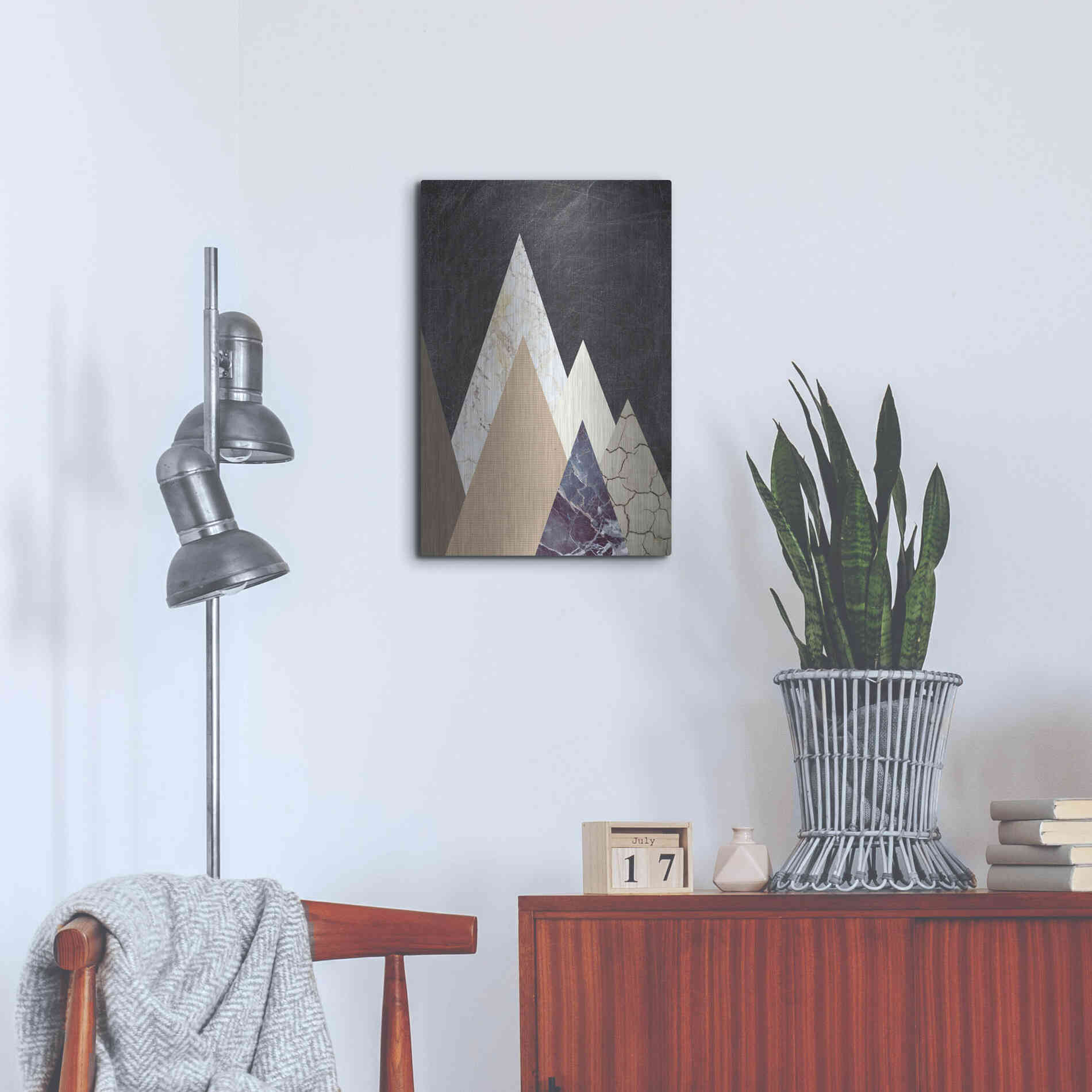 Luxe Metal Art 'Peaks 2' by Design Fabrikken, Metal Wall Art,16x24