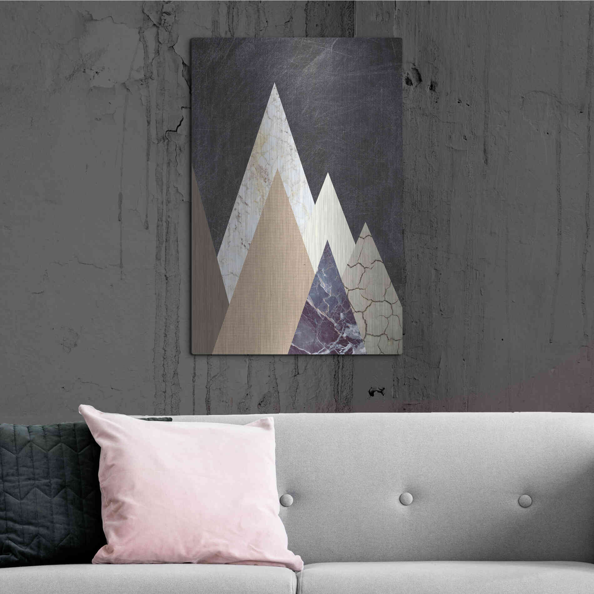 Luxe Metal Art 'Peaks 2' by Design Fabrikken, Metal Wall Art,24x36