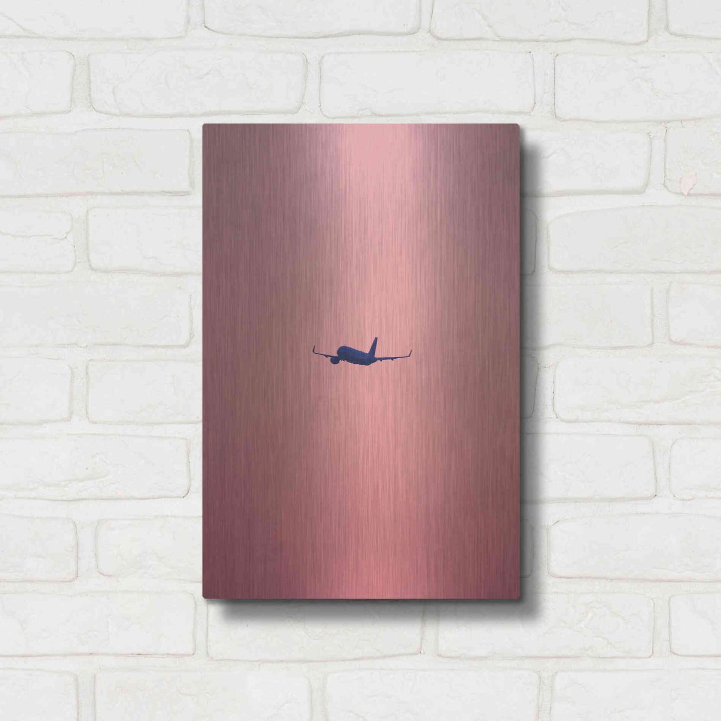 Luxe Metal Art 'Pink Flight' by Design Fabrikken, Metal Wall Art,12x16