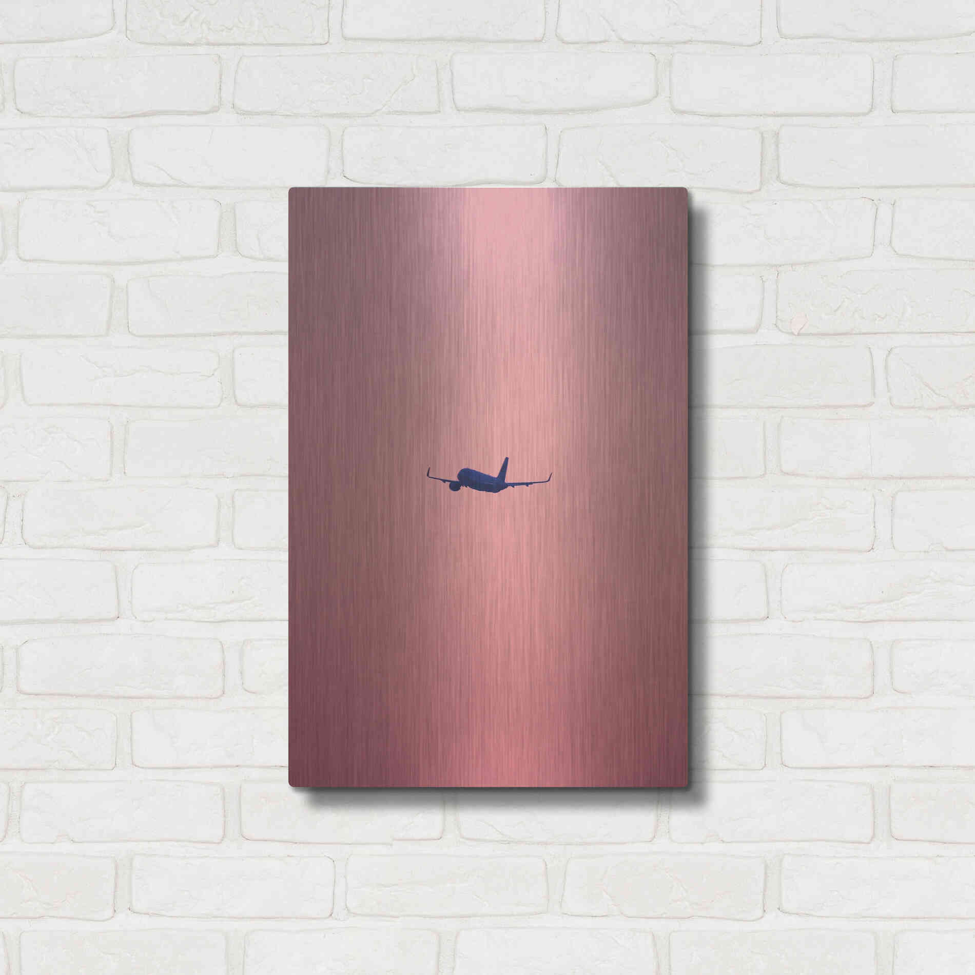 Luxe Metal Art 'Pink Flight' by Design Fabrikken, Metal Wall Art,16x24