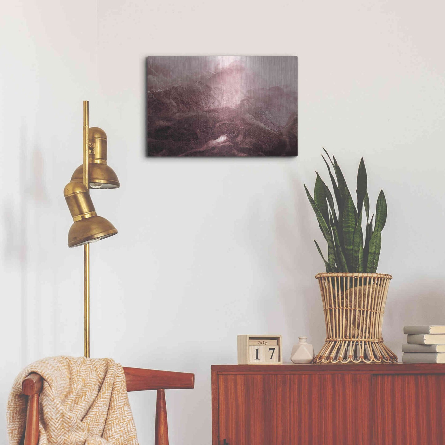 Luxe Metal Art 'Pink Motion' by Design Fabrikken, Metal Wall Art,24x16