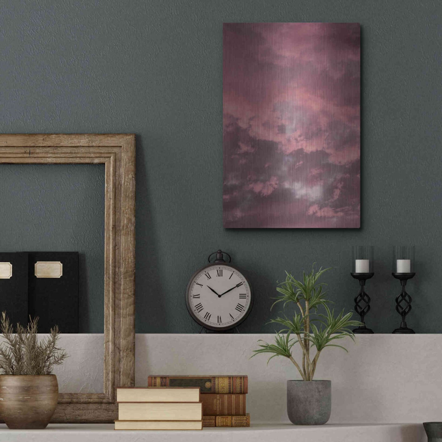 Luxe Metal Art 'Pink Sky' by Design Fabrikken, Metal Wall Art,12x16