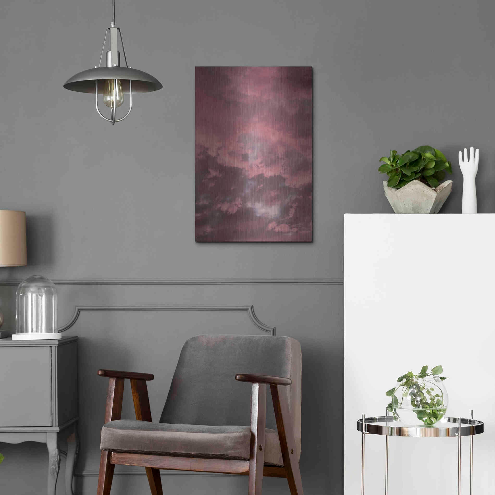 Luxe Metal Art 'Pink Sky' by Design Fabrikken, Metal Wall Art,16x24