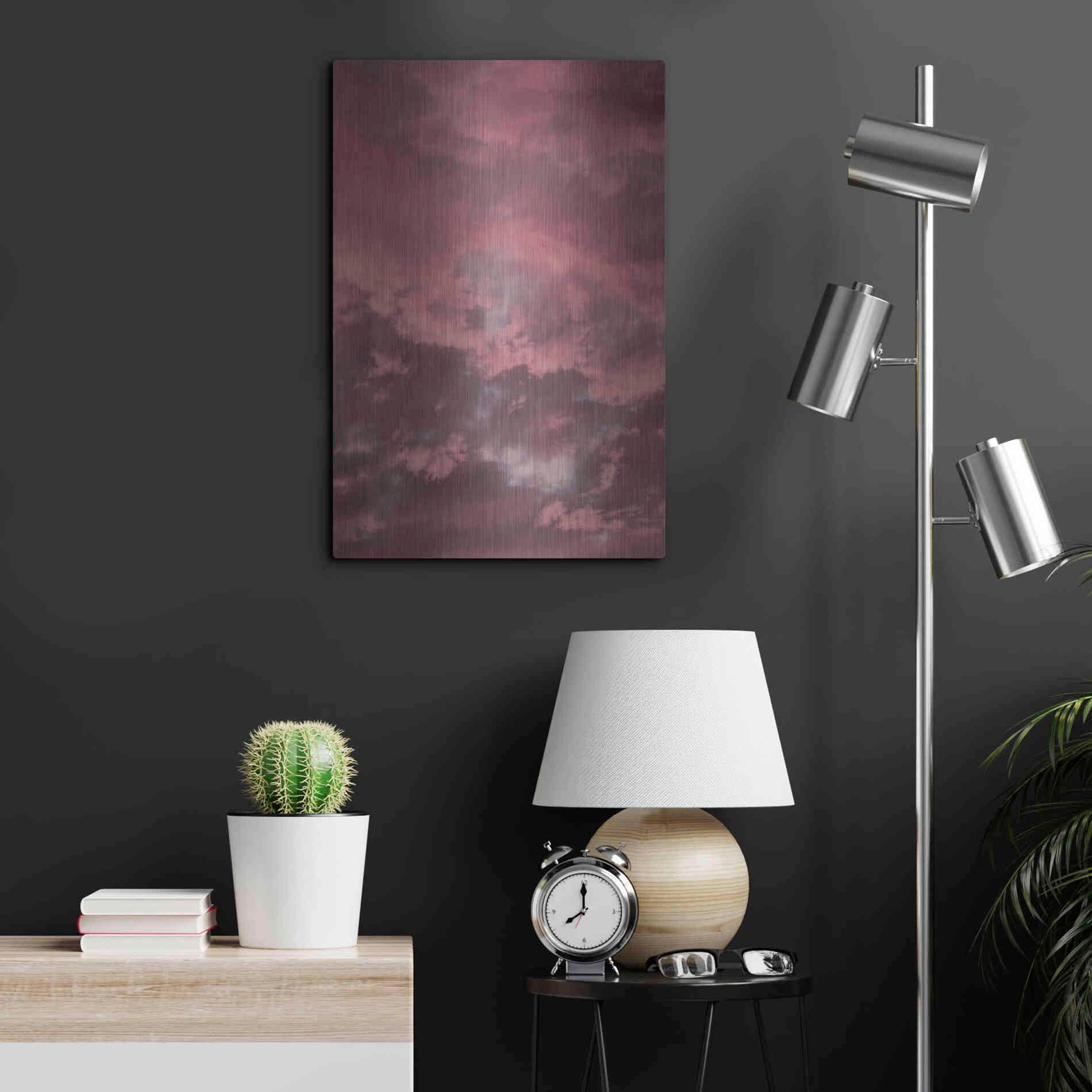 Luxe Metal Art 'Pink Sky' by Design Fabrikken, Metal Wall Art,16x24