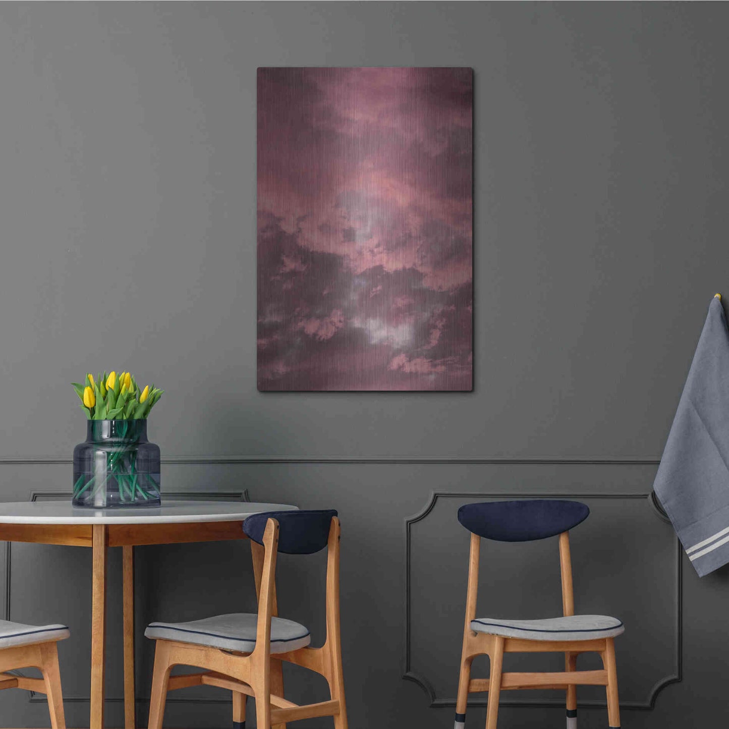 Luxe Metal Art 'Pink Sky' by Design Fabrikken, Metal Wall Art,24x36