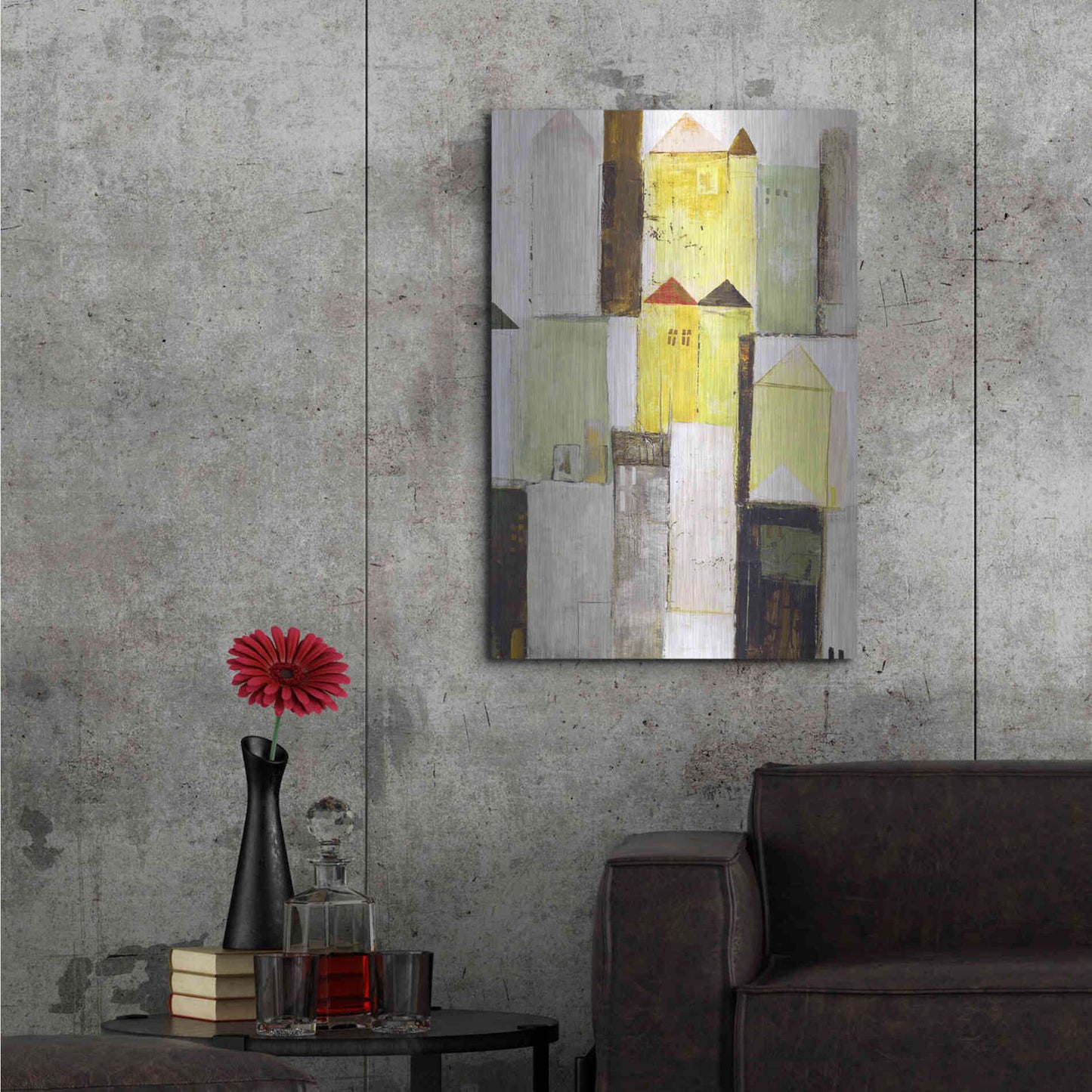 Luxe Metal Art 'Playground 2 Yellow' by Design Fabrikken, Metal Wall Art,24x36